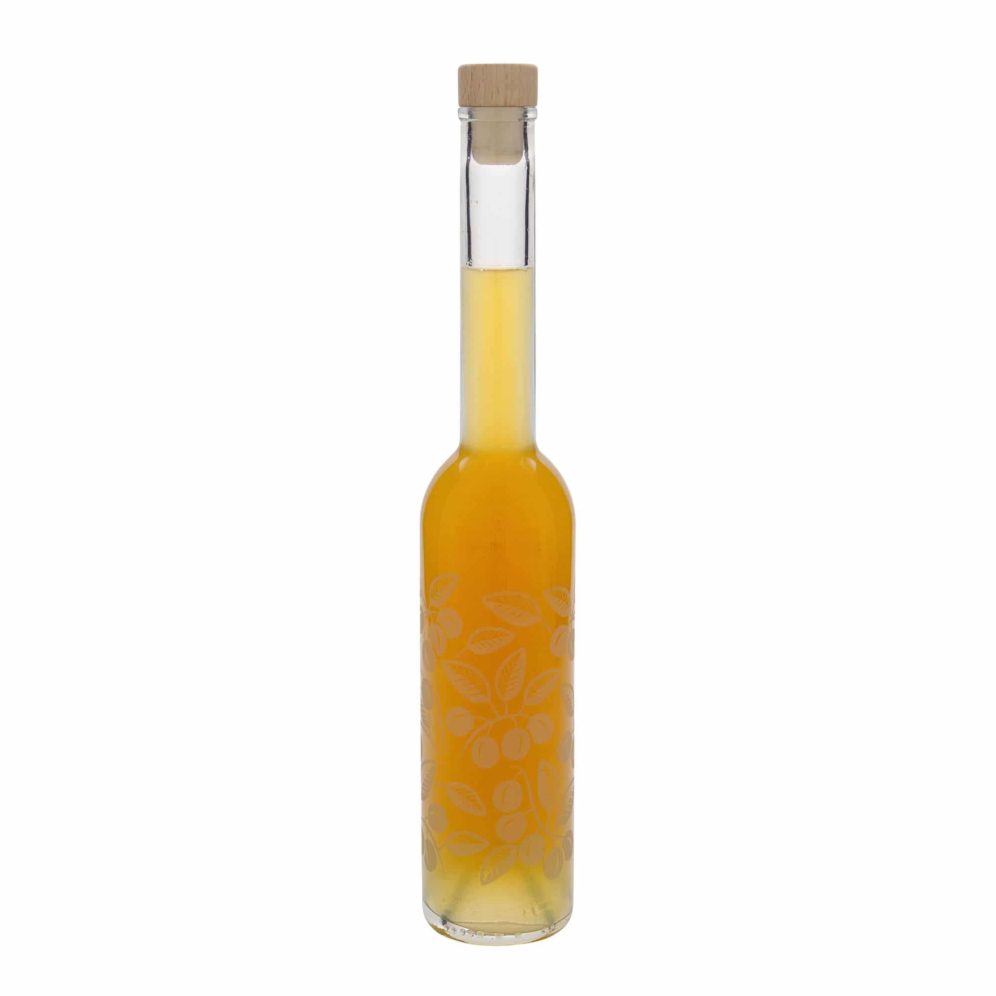 350 ml glassflaske 'Opera', motiv: Mirabeller, munnstykke: kork