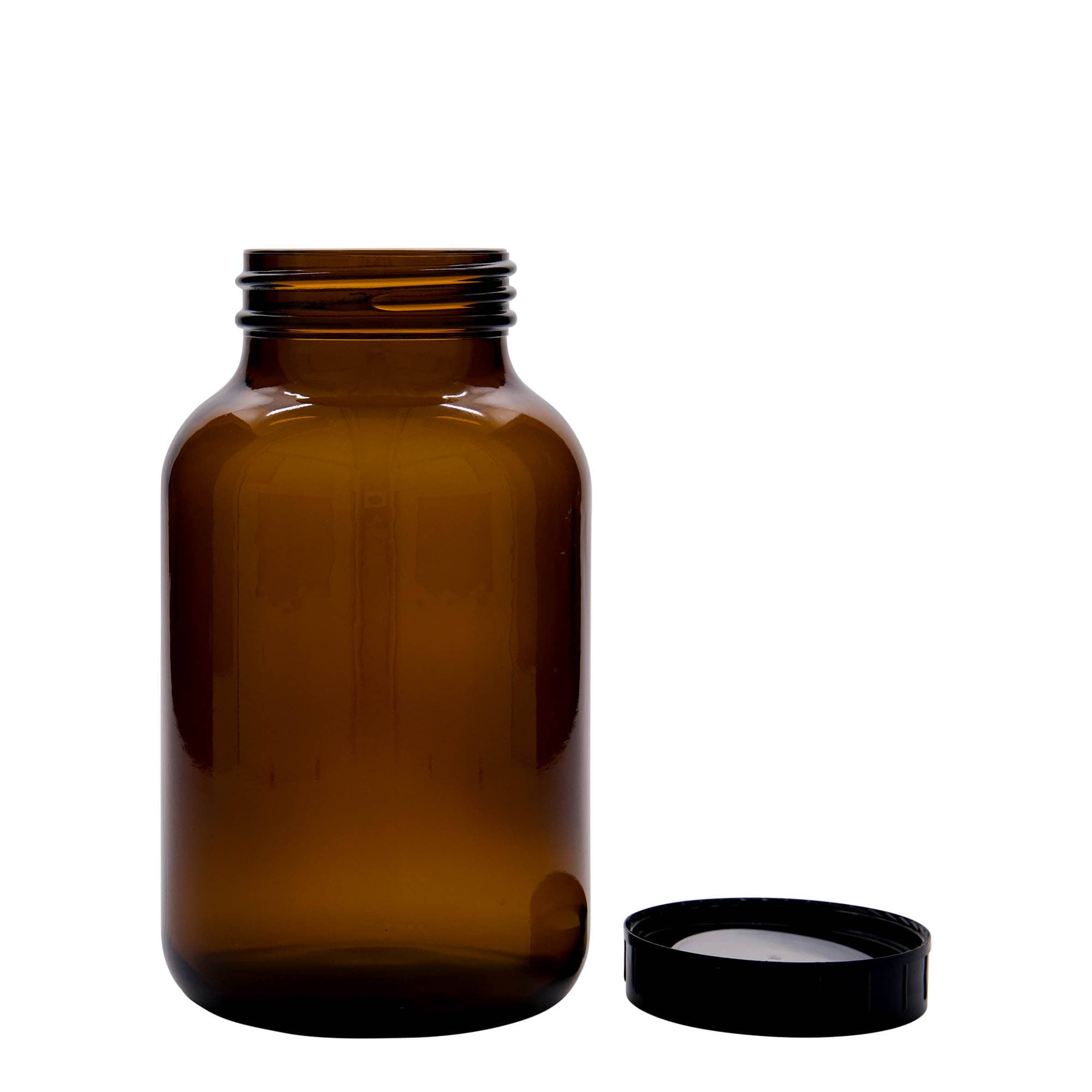 1.000 ml bredhalsglass, brunt, åpning: DIN 68
