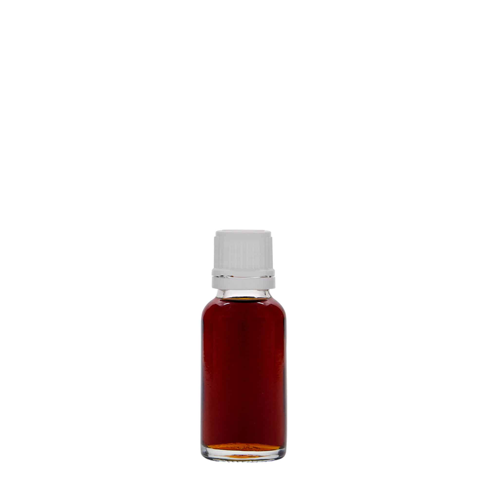 20 ml medisinflaske, glass, åpning: DIN 18