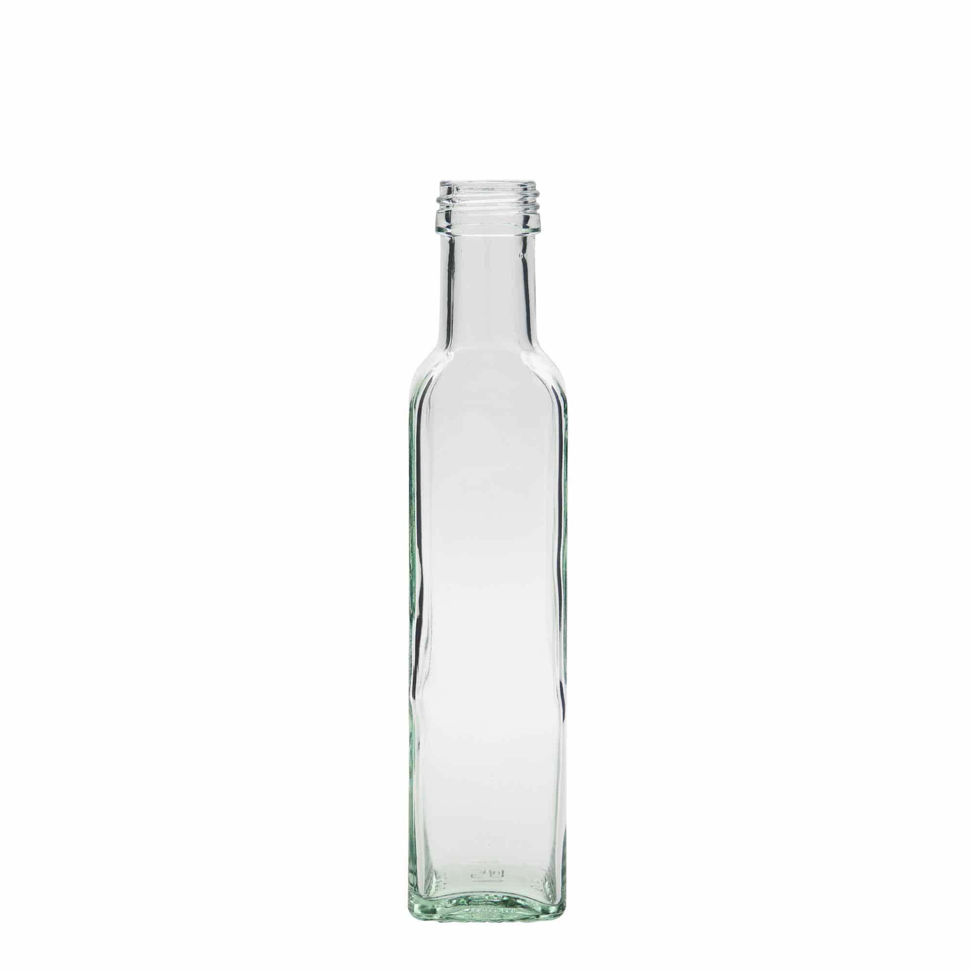 250 ml glassflaske "Marasca", kvadratisk, åpning: PP 31,5 250 ml glassflaske "Marasca", kvadratisk, åpning: PP 31,5