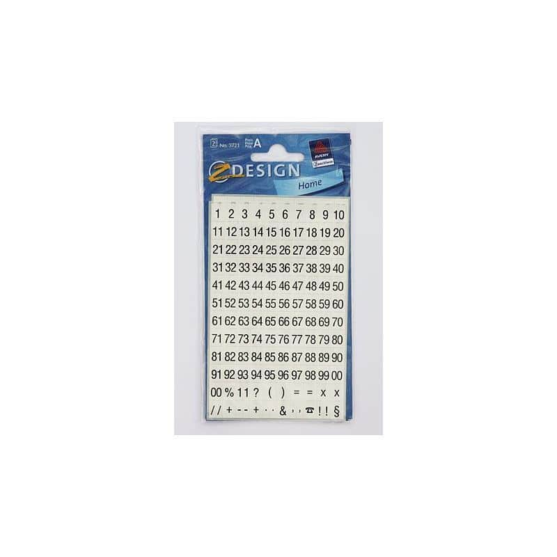 Zweckform-klistremerker "Tall 1-99", plast, svart Zweckform-klistremerker "Tall 1-99", plast, svart