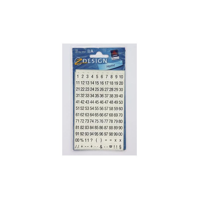 Zweckform klistremerker 'Tall 1-99', plast, svart Zweckform klistremerker 'Tall 1-99', plast, svart