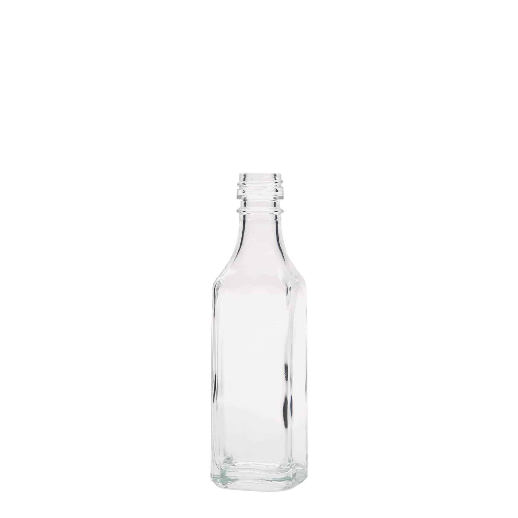 50 ml glassflaske 'Siena', firkantet, åpning: PP 18