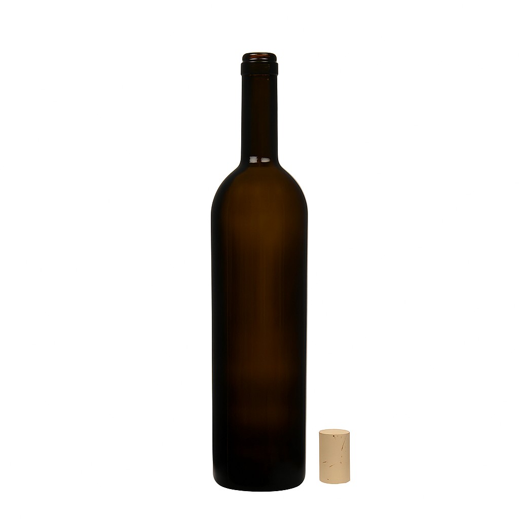 750 ml vinflaske 'Liberty', antikkgrønn, åpning: kork