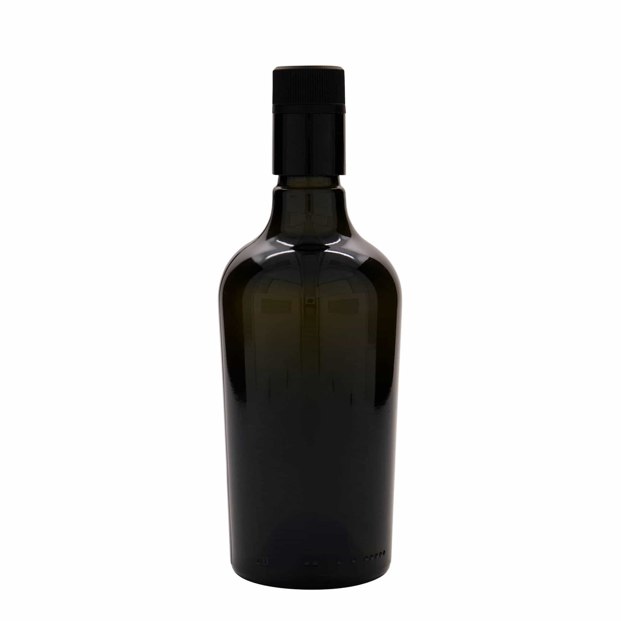 500 ml eddik-/oljeflaske "Oleum", glass, antikkgrønn, åpning: DOP