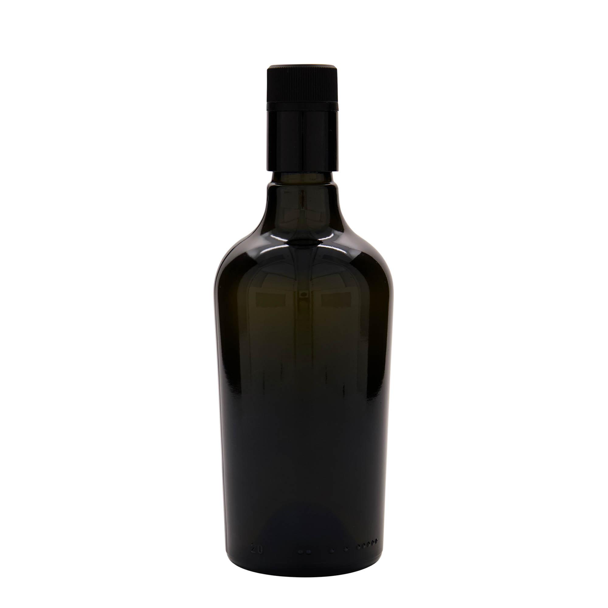 500 ml eddik-/olje flaske 'Oleum', glass, antikkgrønn, åpning: DOP