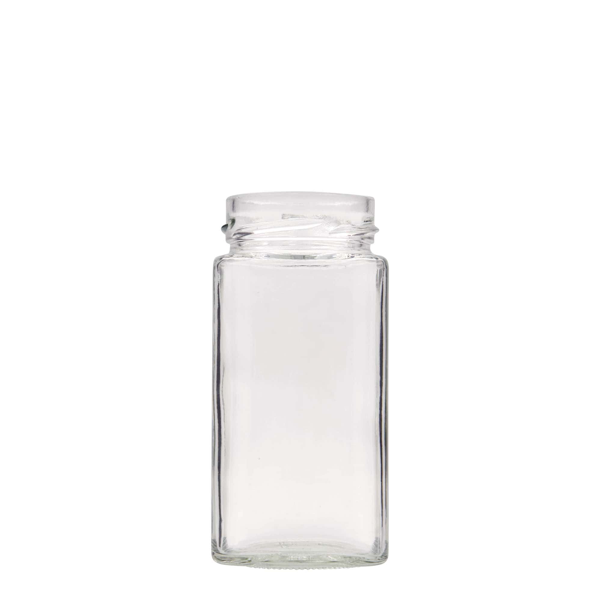 314 ml firkantglass 'Funny', åpning: Deep-Twist-Off (DTO 58)