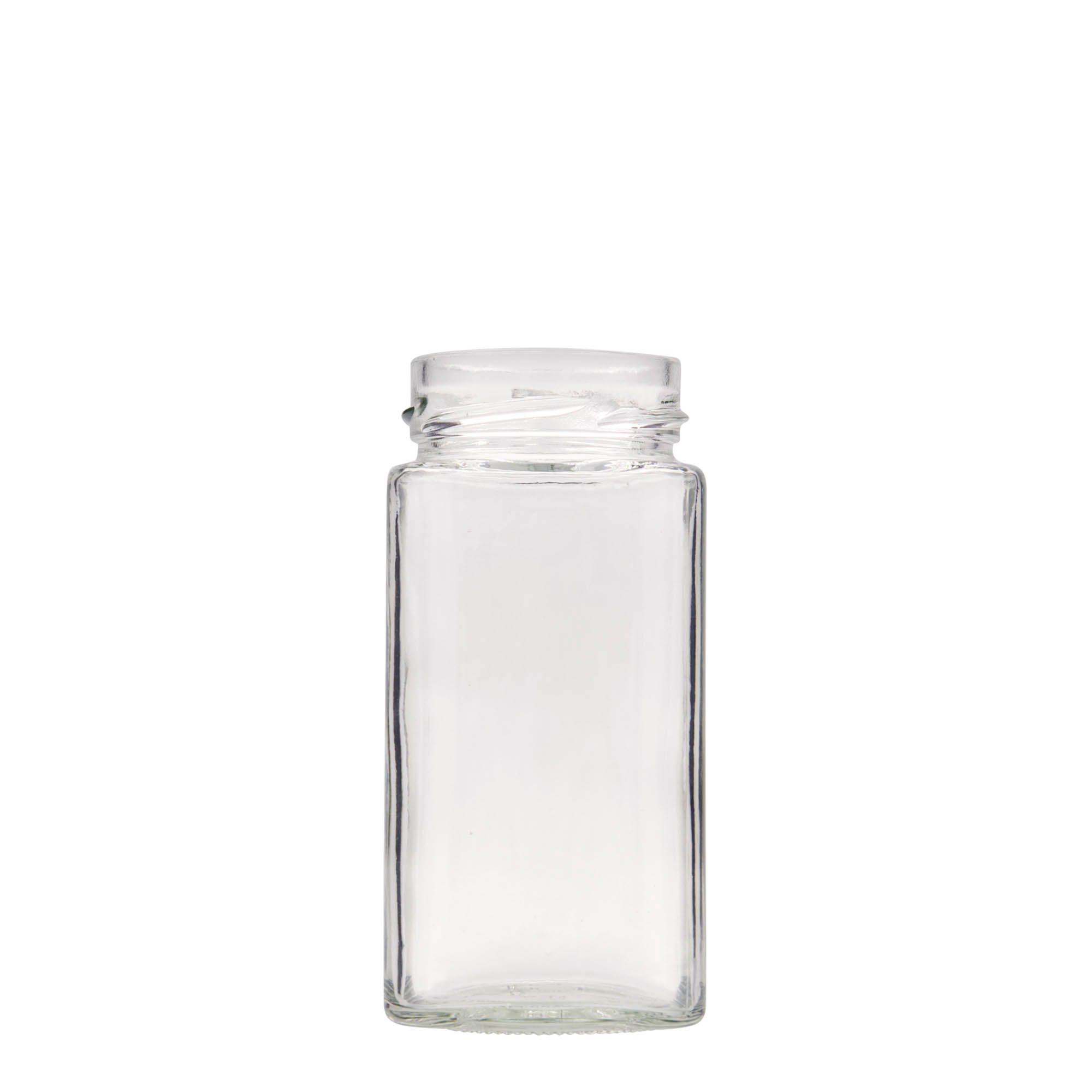 314 ml firkantglass 'Funny', åpning: Deep-Twist-Off (DTO 58)