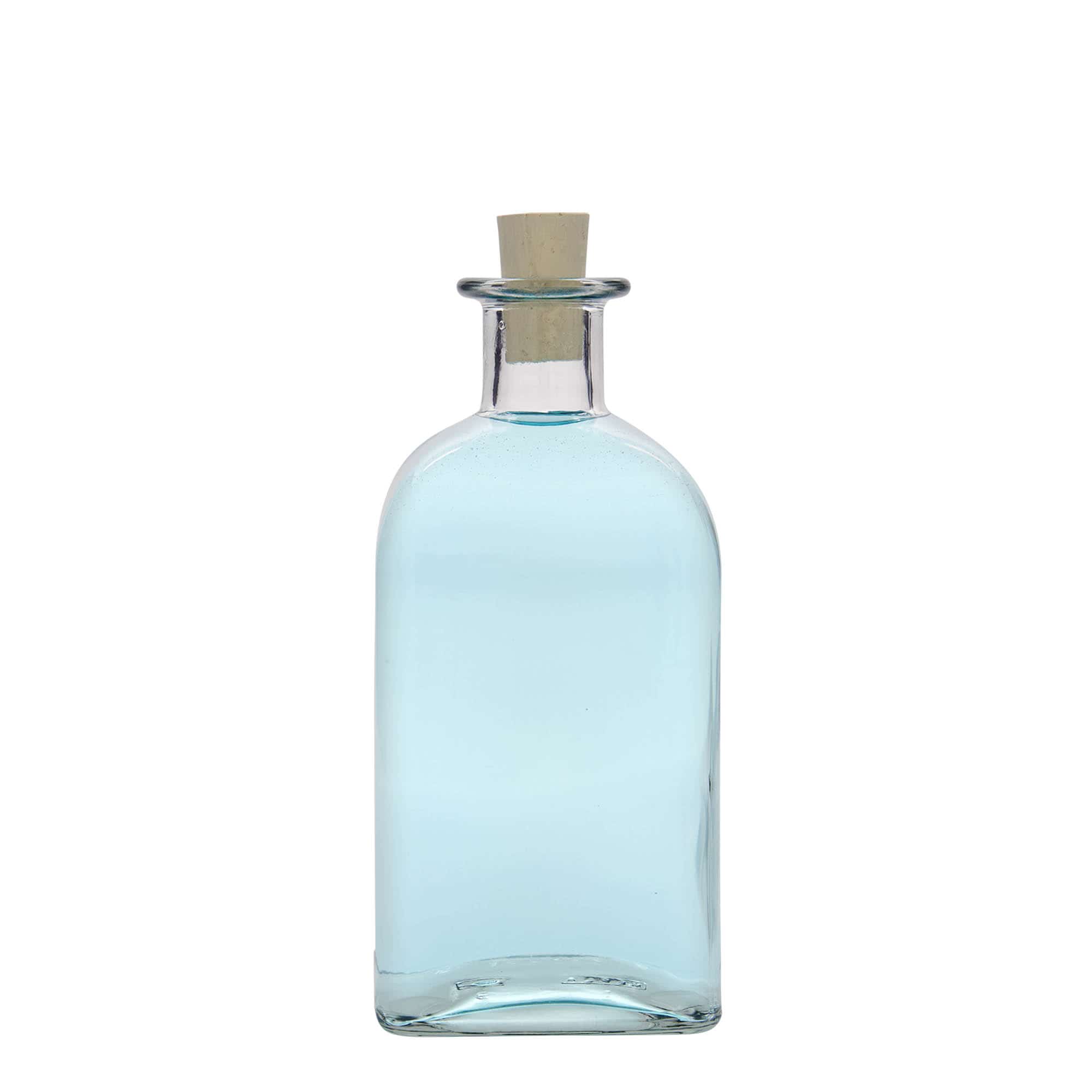 500 ml apotekerglassflaske Carré, kvadratisk, åpning: Kork