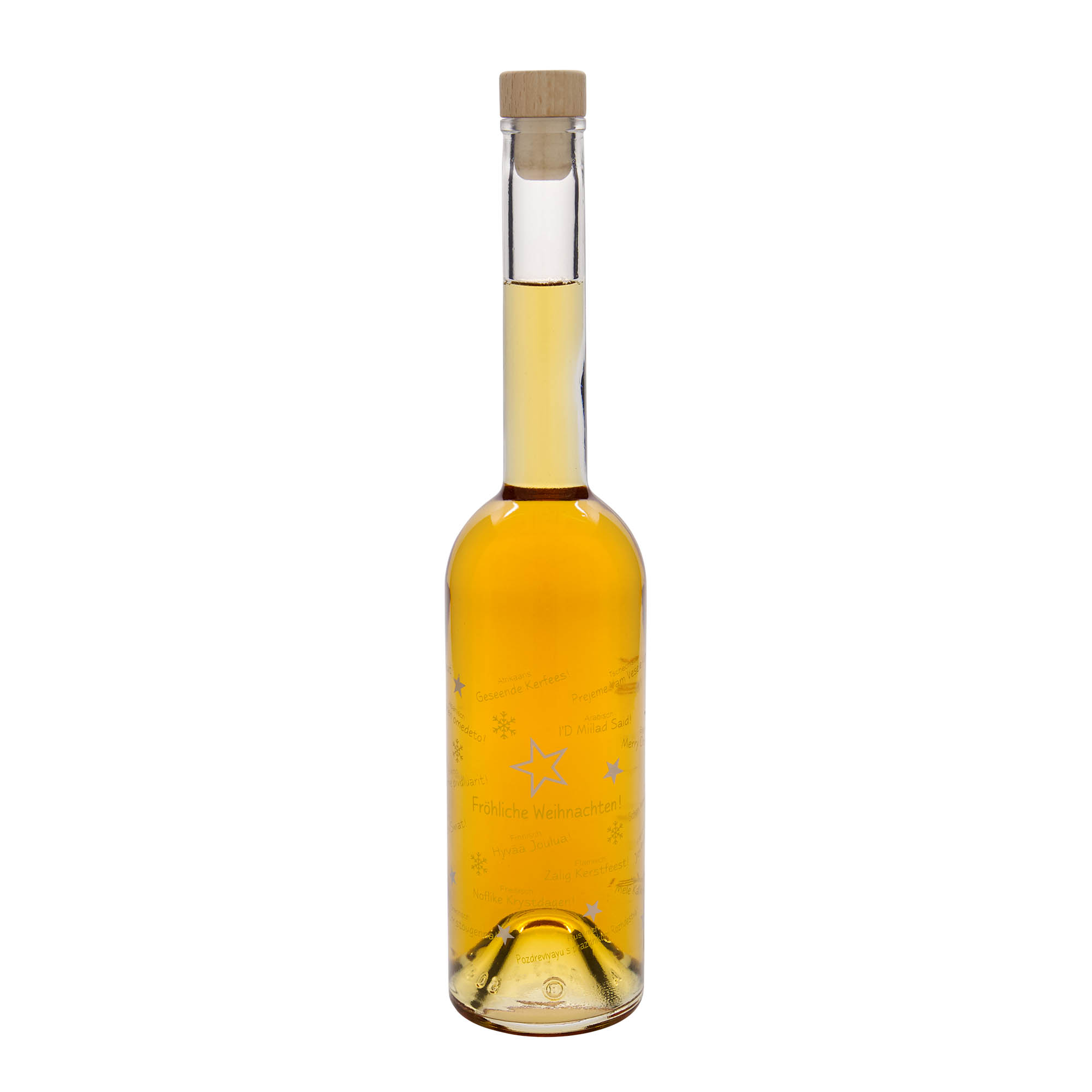 500 ml glassflaske 'Opera', motiv: Jul i verden, åpning: kork
