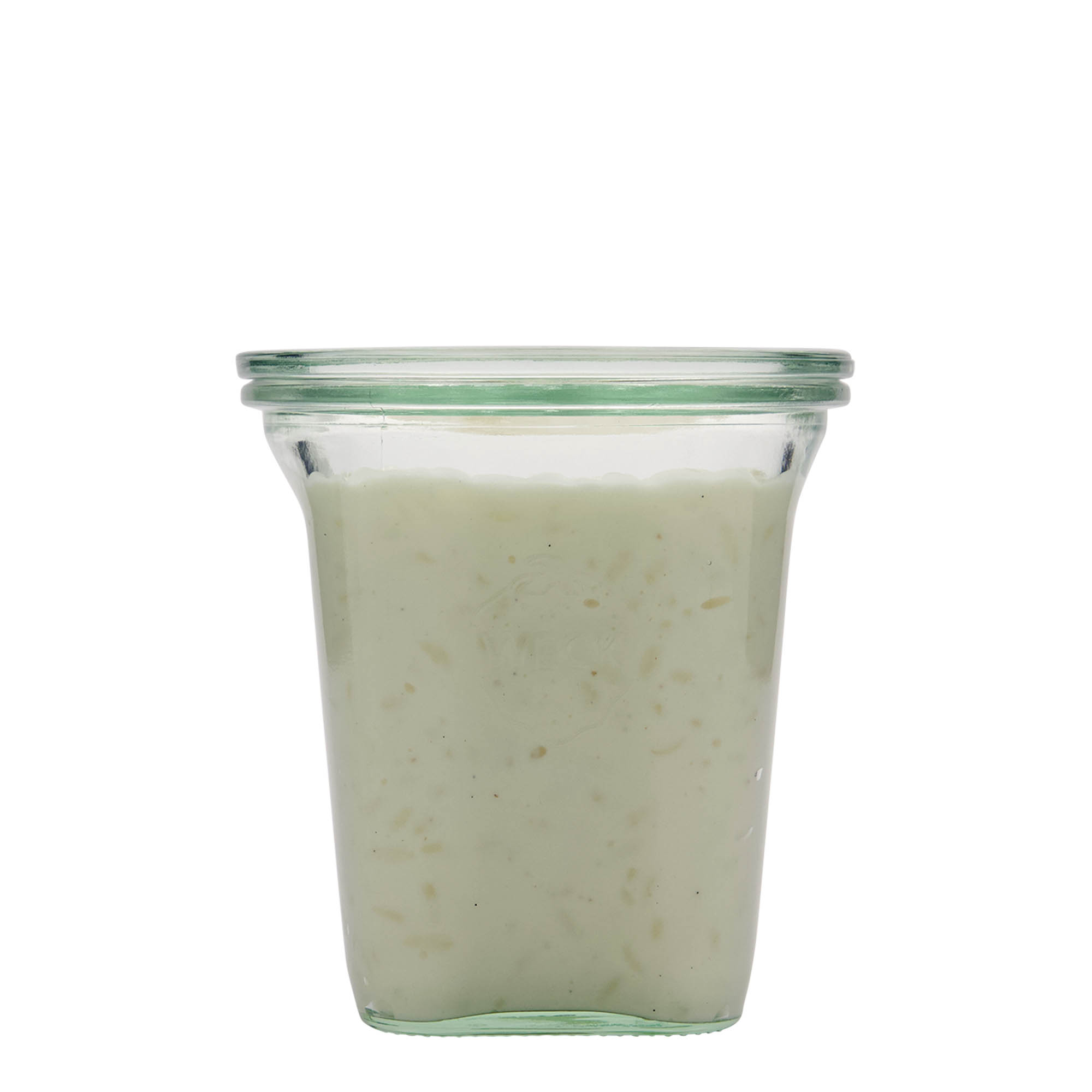 545 ml WECK-Quadroglass, firkantet, åpning: rund kant 545 ml WECK-Quadroglass, firkantet, åpning: rund kant
