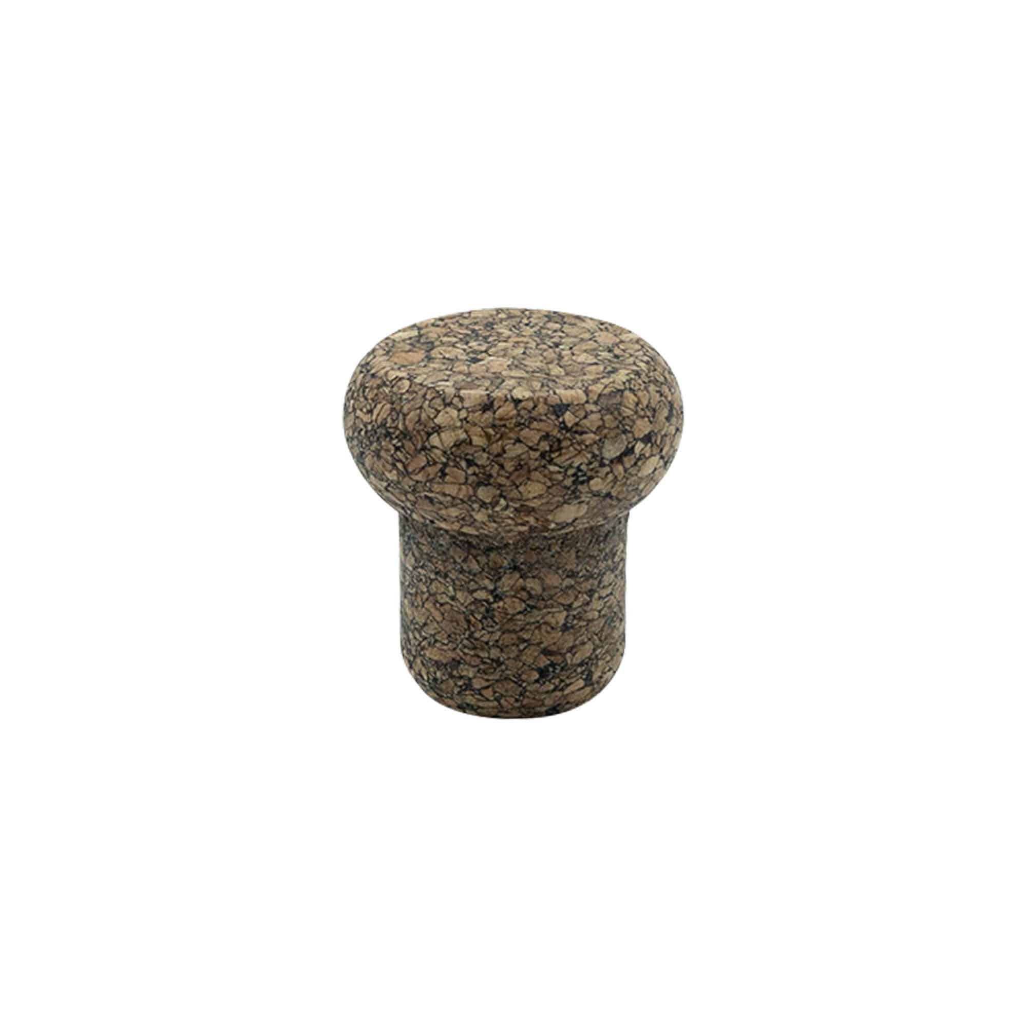 Gripekork 'Barrel' 22,5 mm, Corkcoal, for åpning: Kork