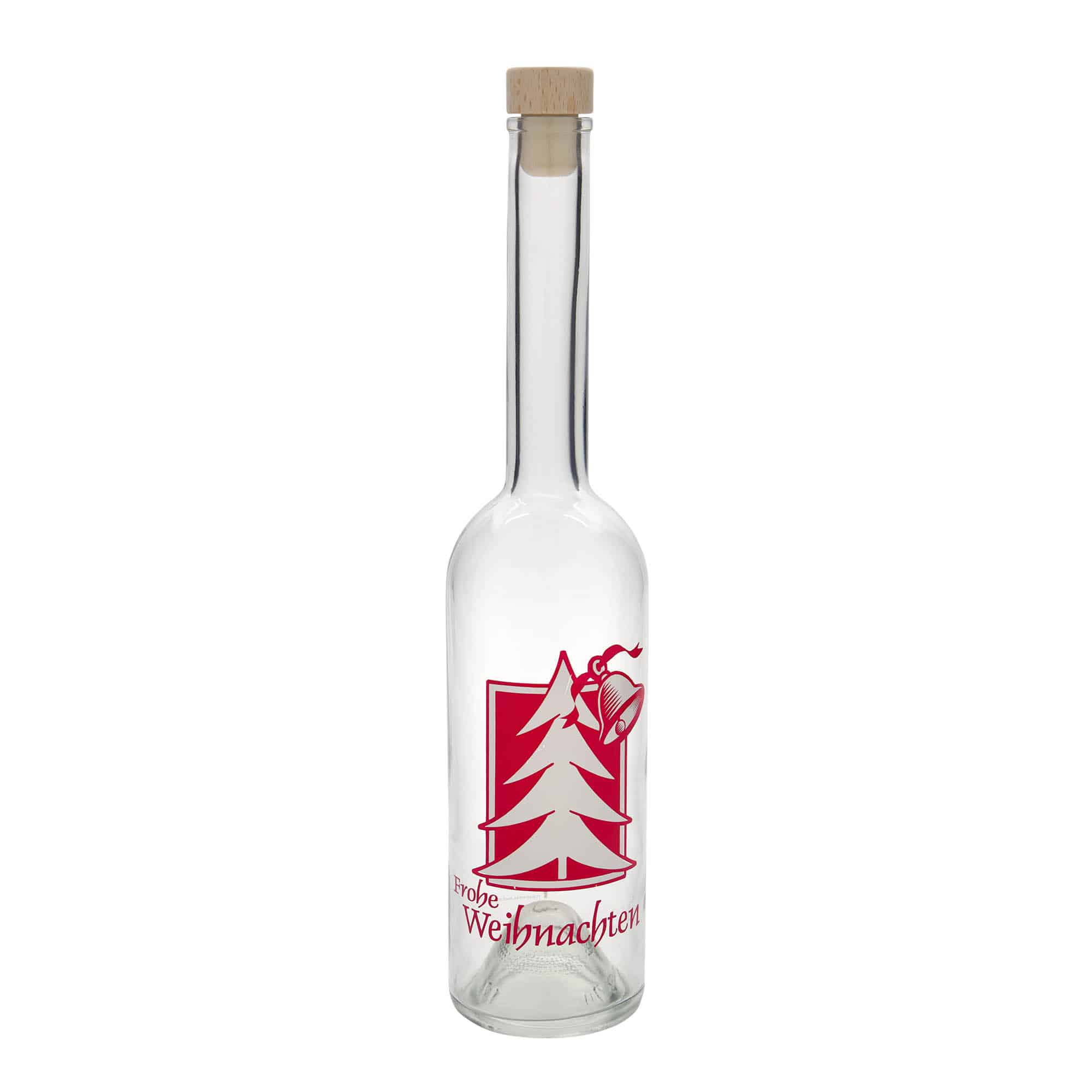500 ml glassflaske "Opera", motiv: Julehilsen, åpning: Kork