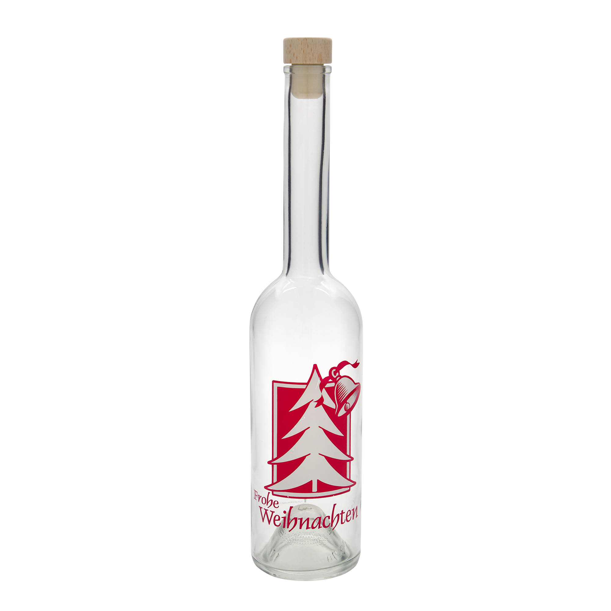 500 ml glassflaske 'Opera', motiv: julehilsen, åpning: kork