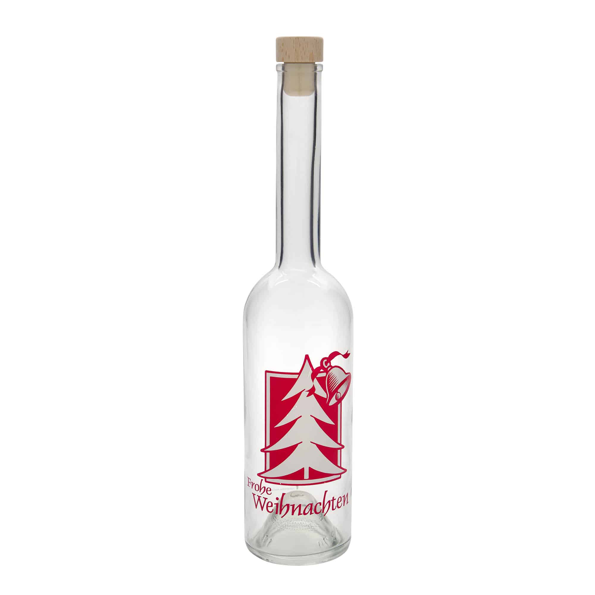 500 ml glassflaske 'Opera', motiv: julehilsen, åpning: kork