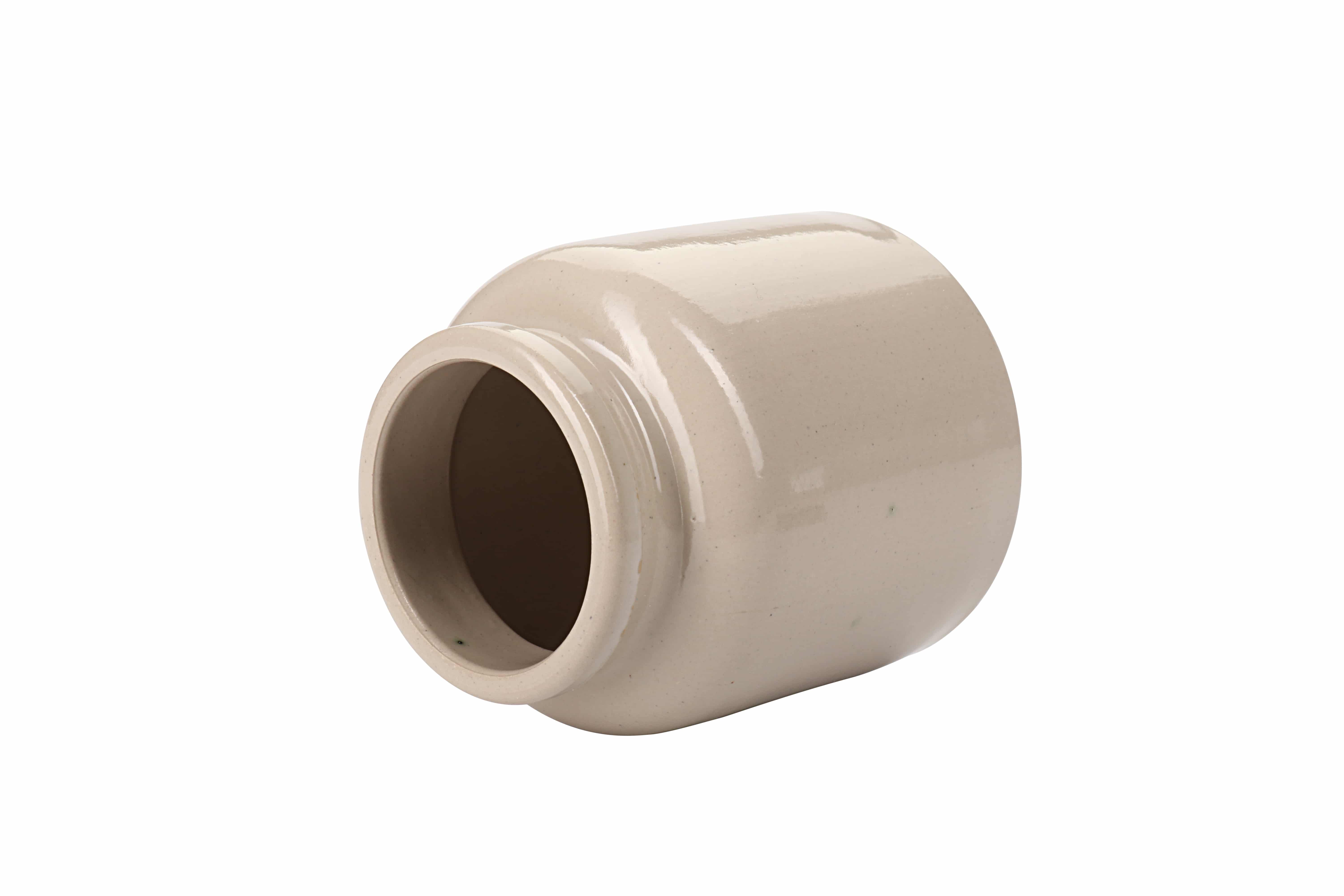 270 ml steingodsgryte, keramikk, beige, åpning: påleggsdeksel