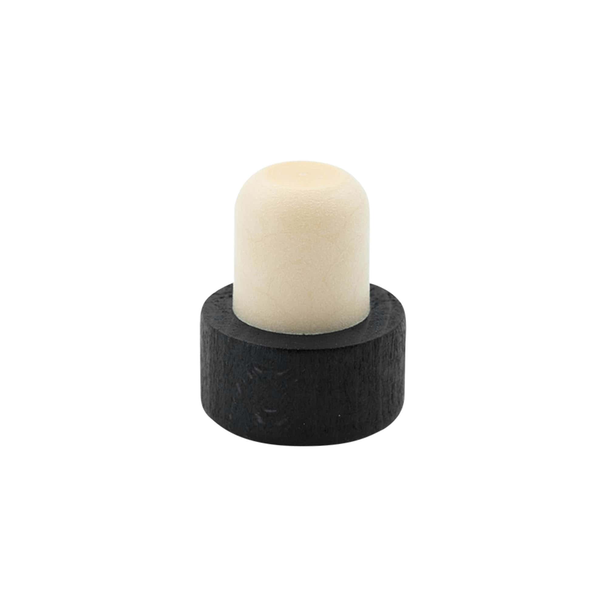 Håndkork 19 mm, tre/plast, svart, for åpning: kork