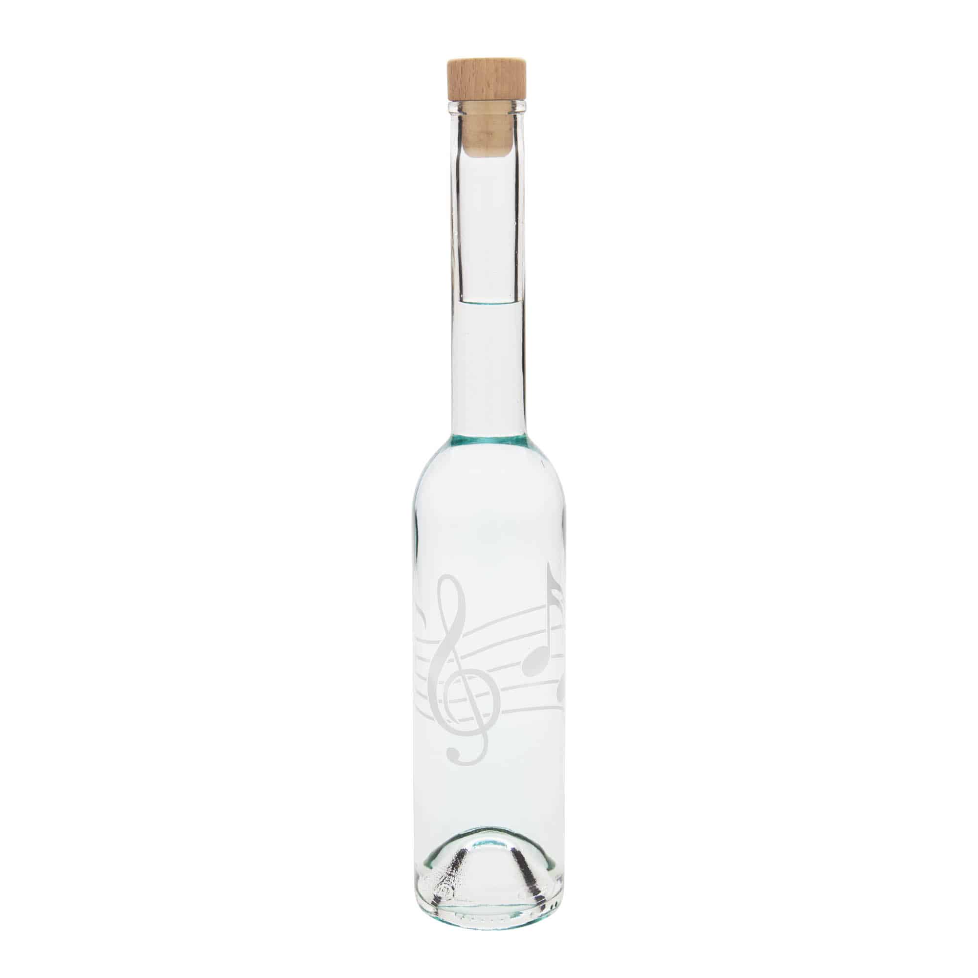 350 ml glassflaske "Opera", motiv: Musikknoter, åpning: Kork