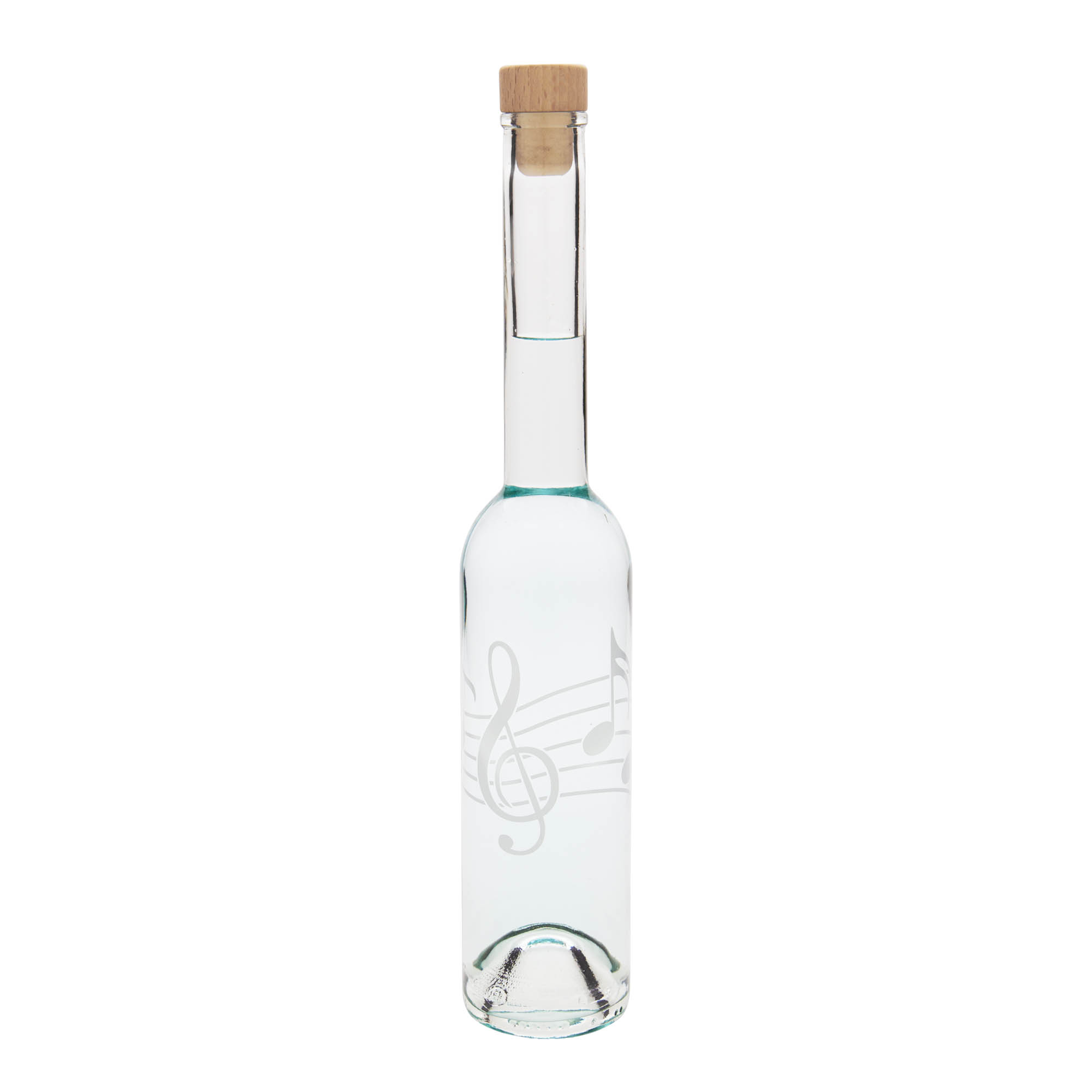 350 ml glassflaske 'Opera', motiv: musiknoter, åpning: kork