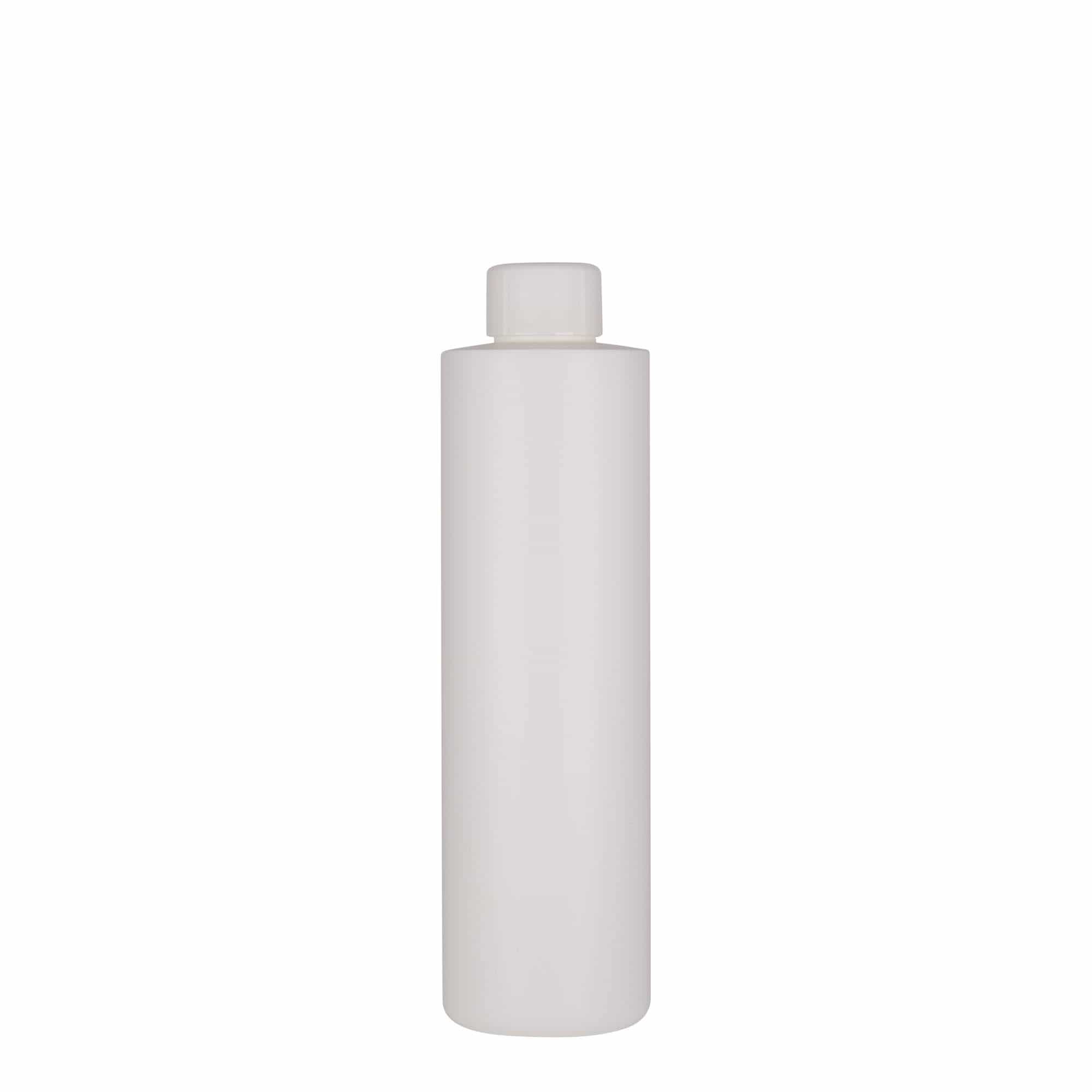 250 ml plastflaske "Pipe", HDPE, hvit, åpning: GPI 24/410