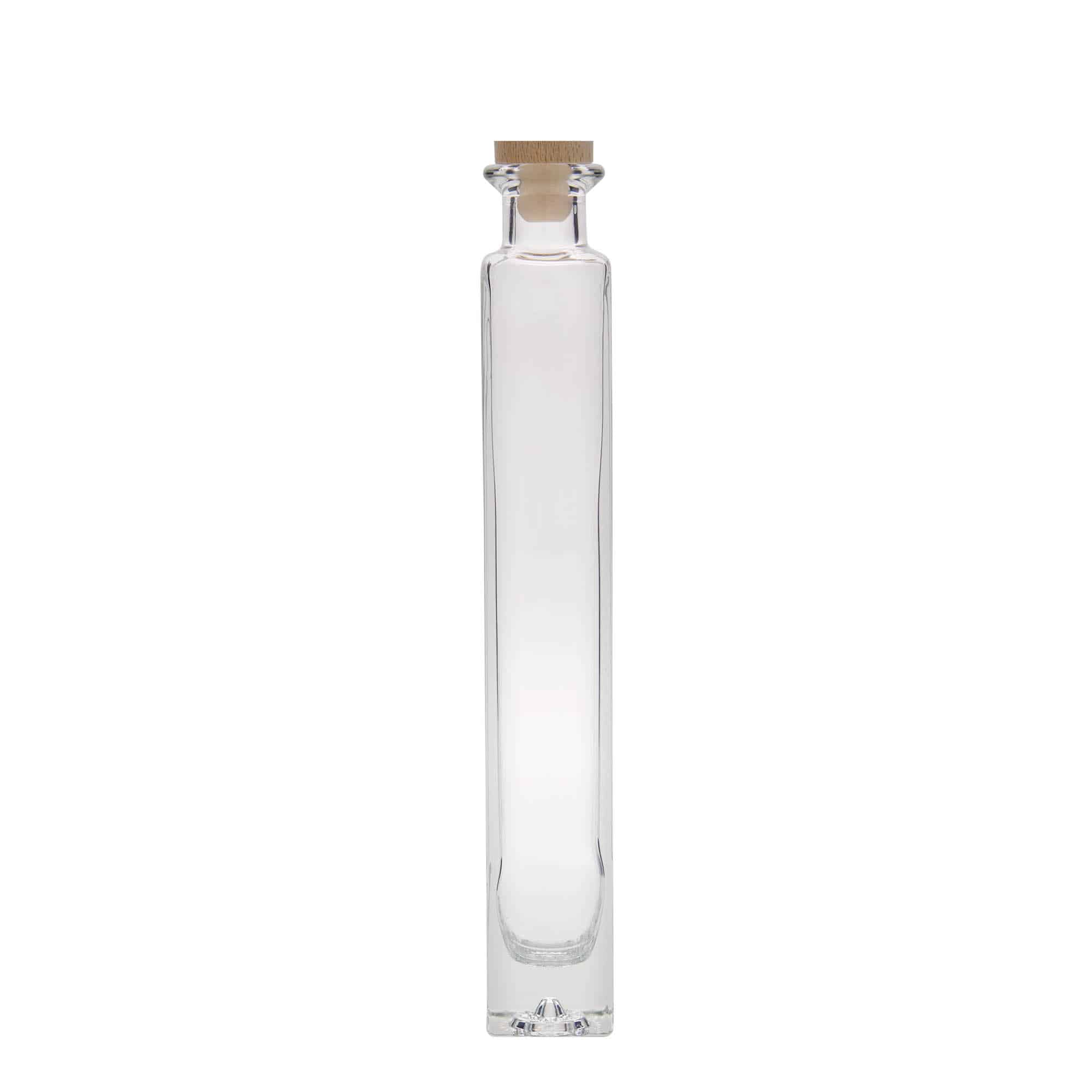 200 ml glassflaske "Tommy", kvadratisk, åpning: Kork