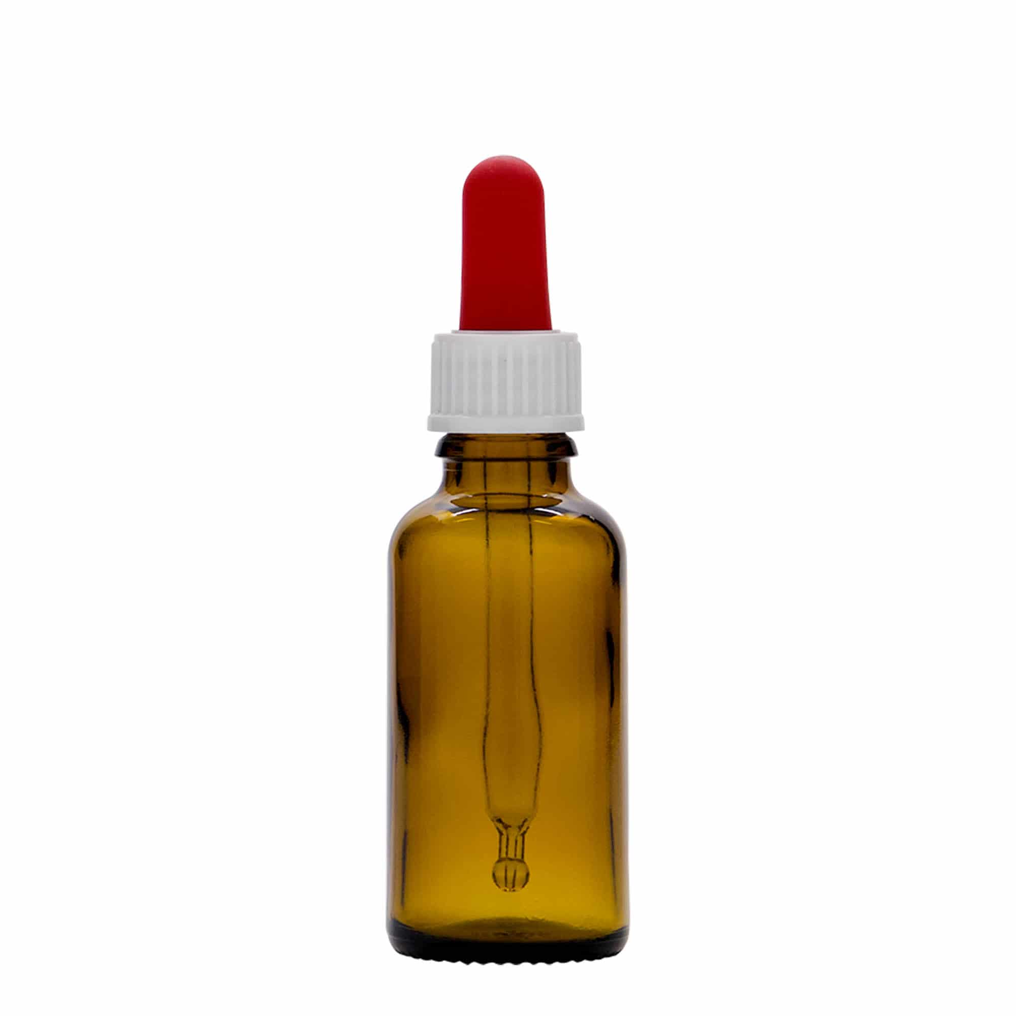 30 ml pipetteflaske medisin, glass, brun, åpning: DIN 18