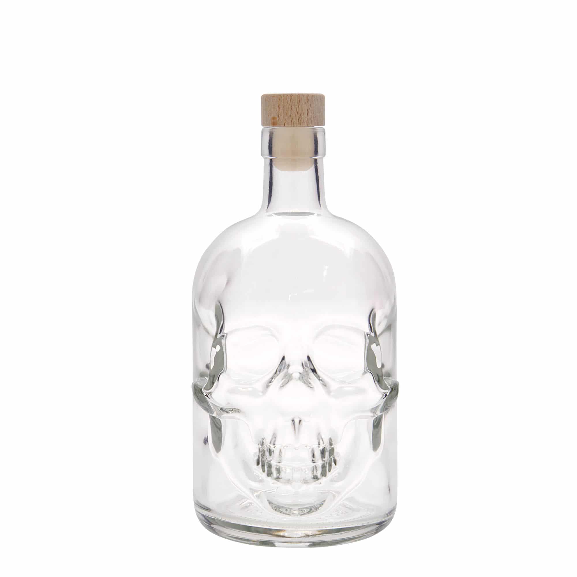 700 ml glassflaske "Hodeskalle", åpning: Kork
