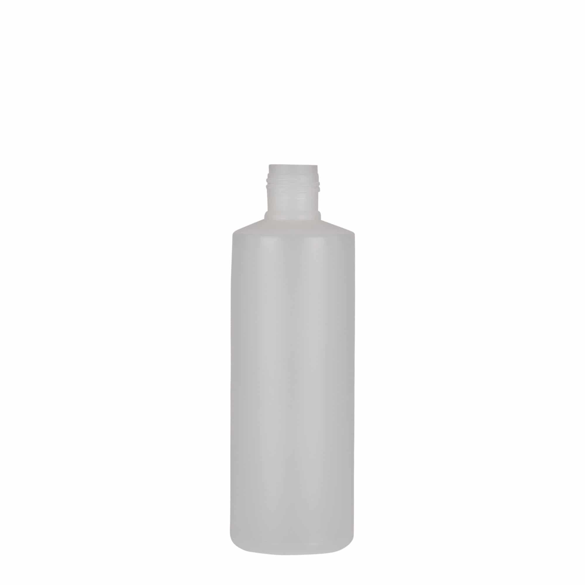200 ml rundflaske, PE-plast, natur, åpning: Skrulokk