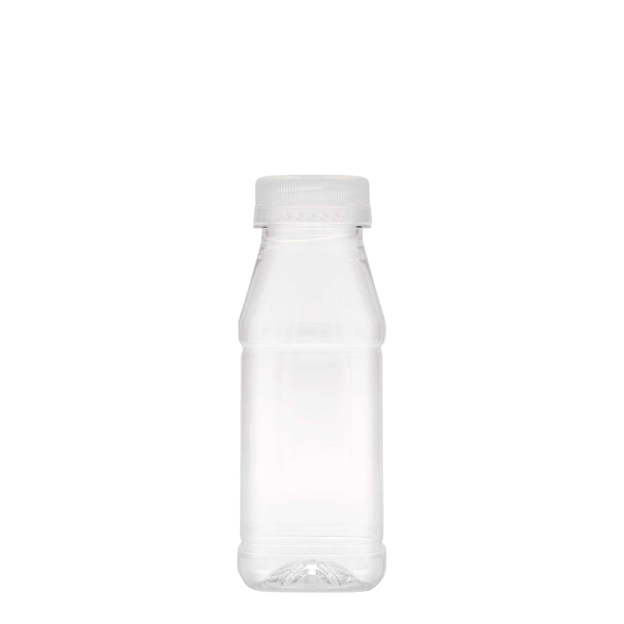 250 ml PET-flaske "Milk and Juice Carré", kvadratisk, plast, åpning: 38 mm