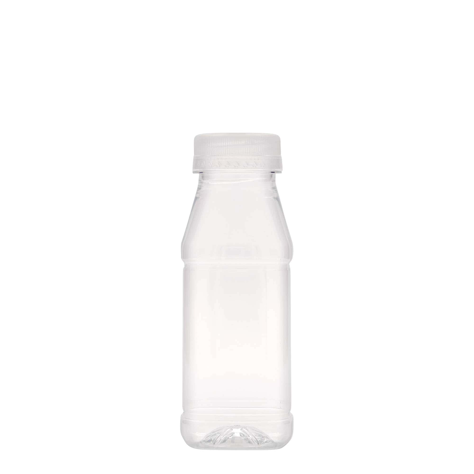 250 ml PET-flaske 'Milk and Juice Carré', firkantet, plast, åpning: 38 mm