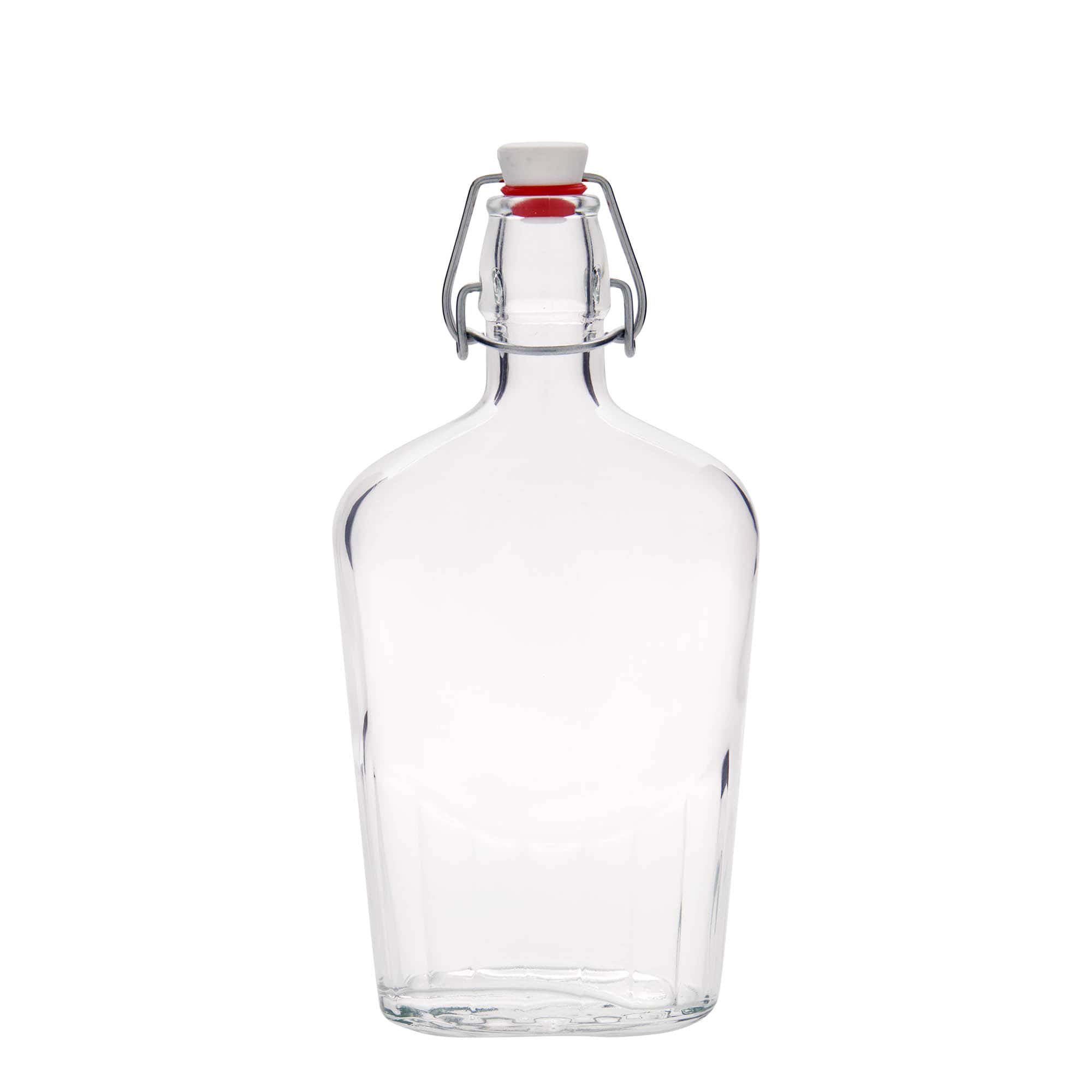 500 ml glassflaske "Fiaschetta", oval, åpning: Bøylelokk 500 ml glassflaske "Fiaschetta", oval, åpning: Bøylelokk