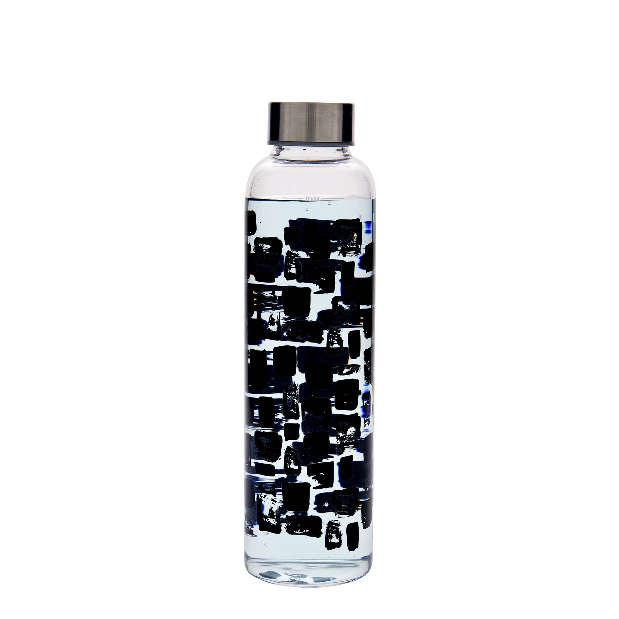 500 ml drikkeflaske "Perseus", motiv: Svarte firkanter, åpning: Skrulokk