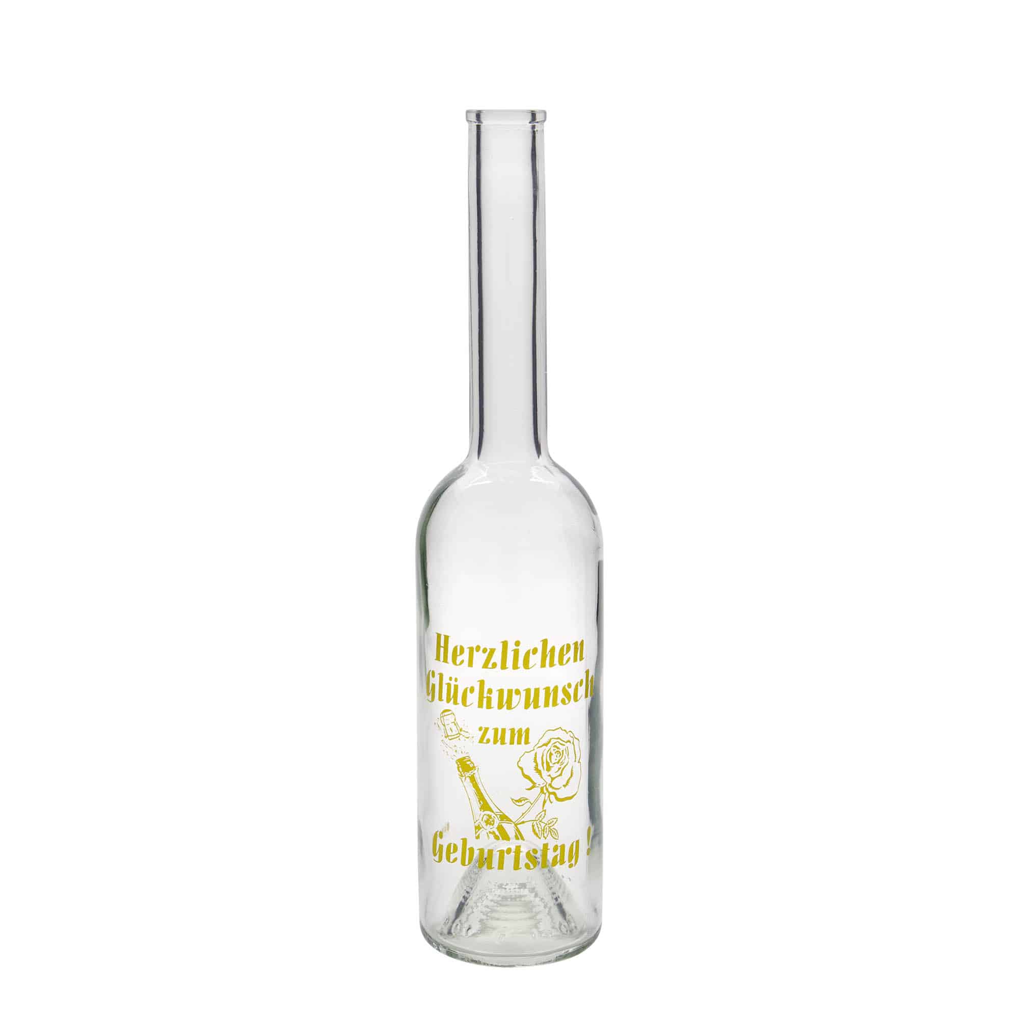 500 ml glassflaske 'Opera', motiv: bursdagsflaske, åpning: kork