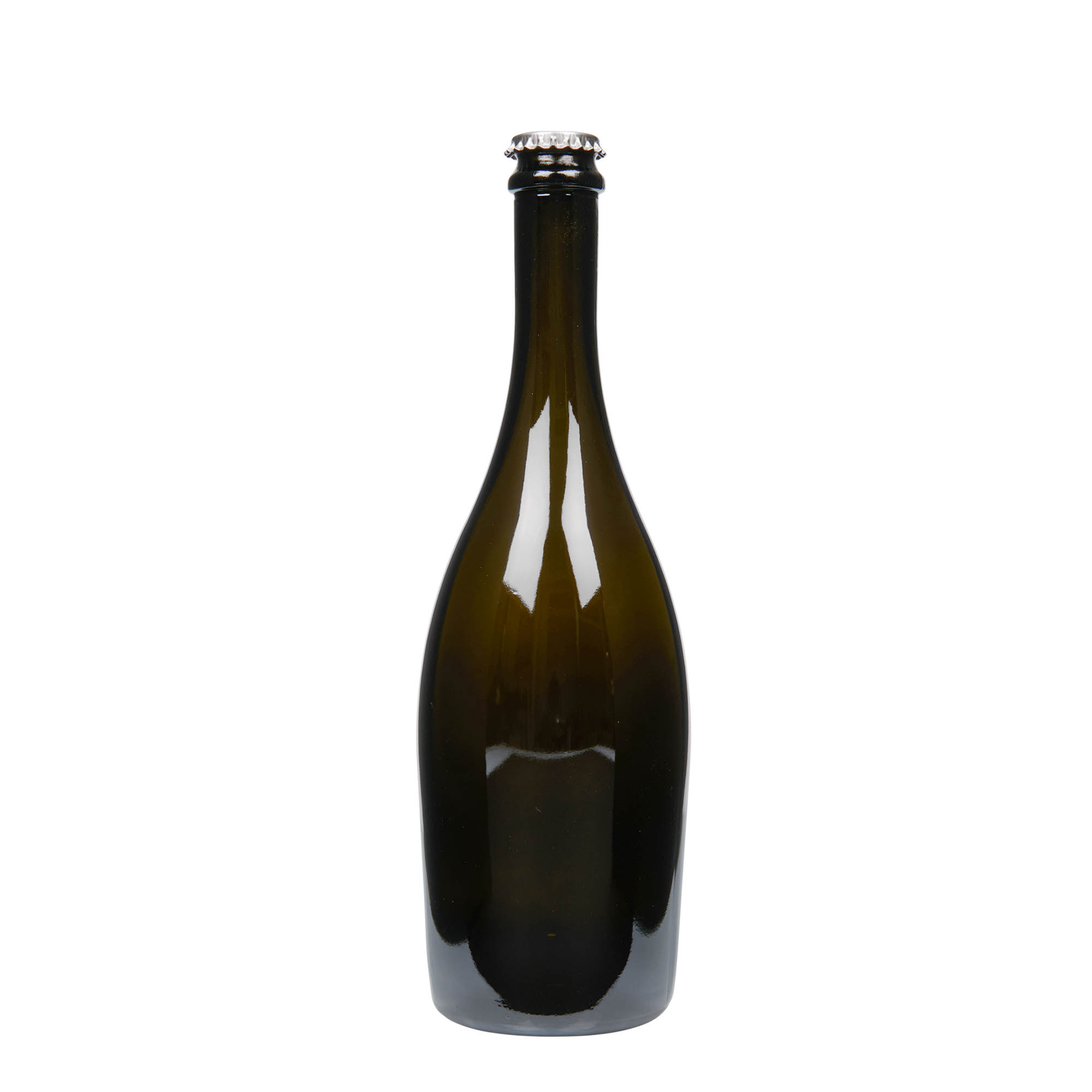750 ml sektflaske 'Carmen', glass, antikkgrønn, åpning: kronkork
