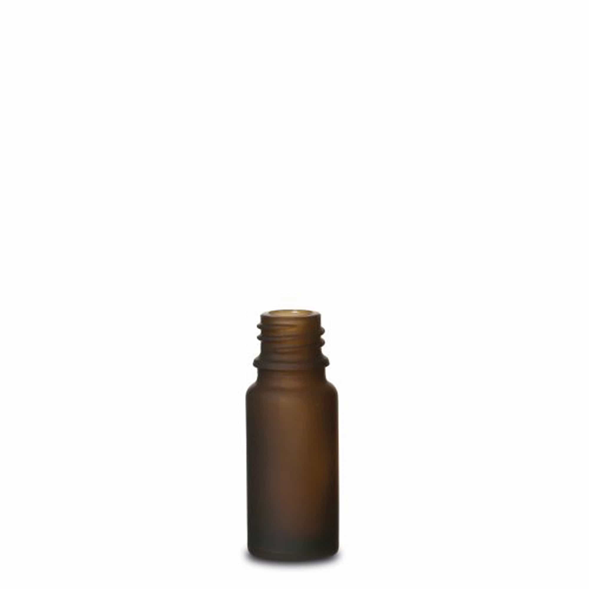 10 ml medisinsk flaske, glass, brunt frostet, åpning: DIN 18