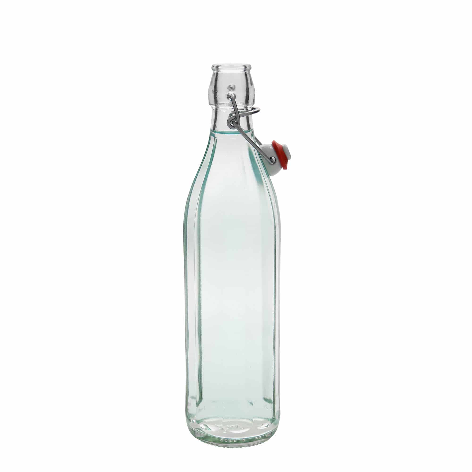 750 ml glassflaske "Bravo", tikantet, åpning: Bøylelokk