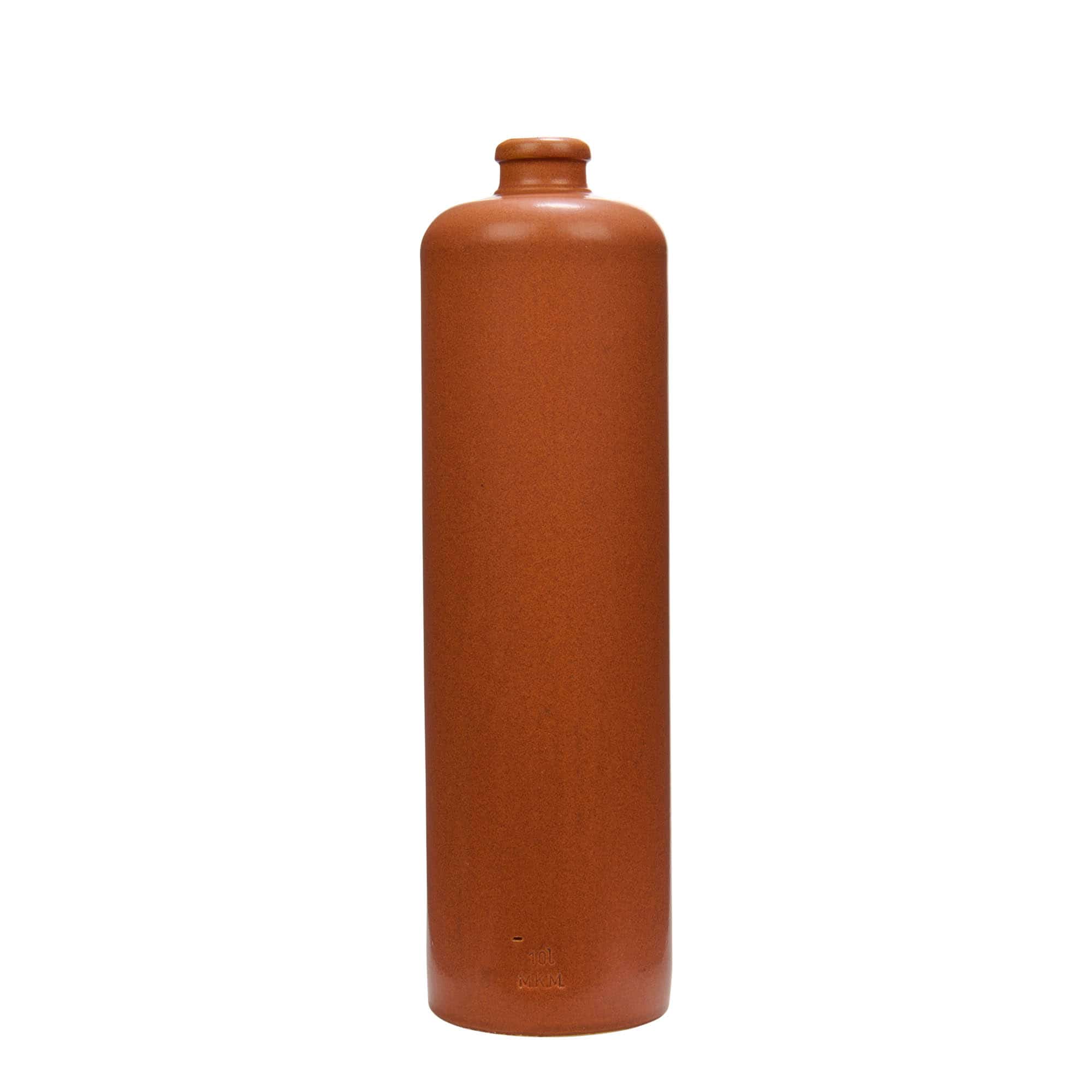 1000 ml leirkrus, steintøy, rød-brun, åpning: Kork