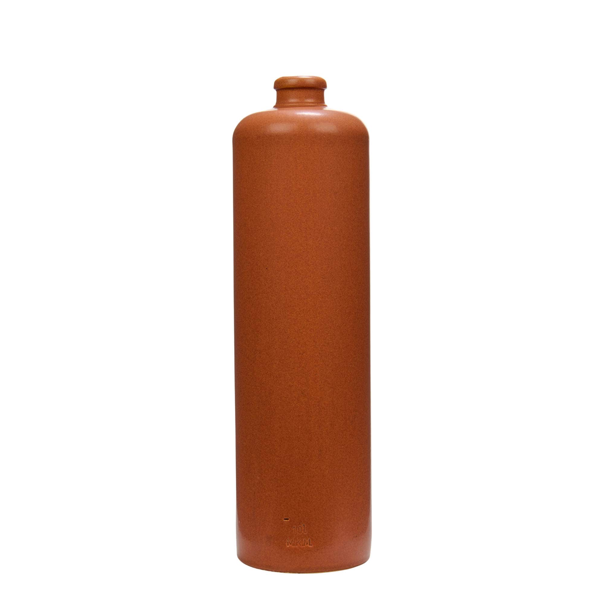 1.000 ml tonkrukke, steingods, rødbrun, munningsåpning: kork