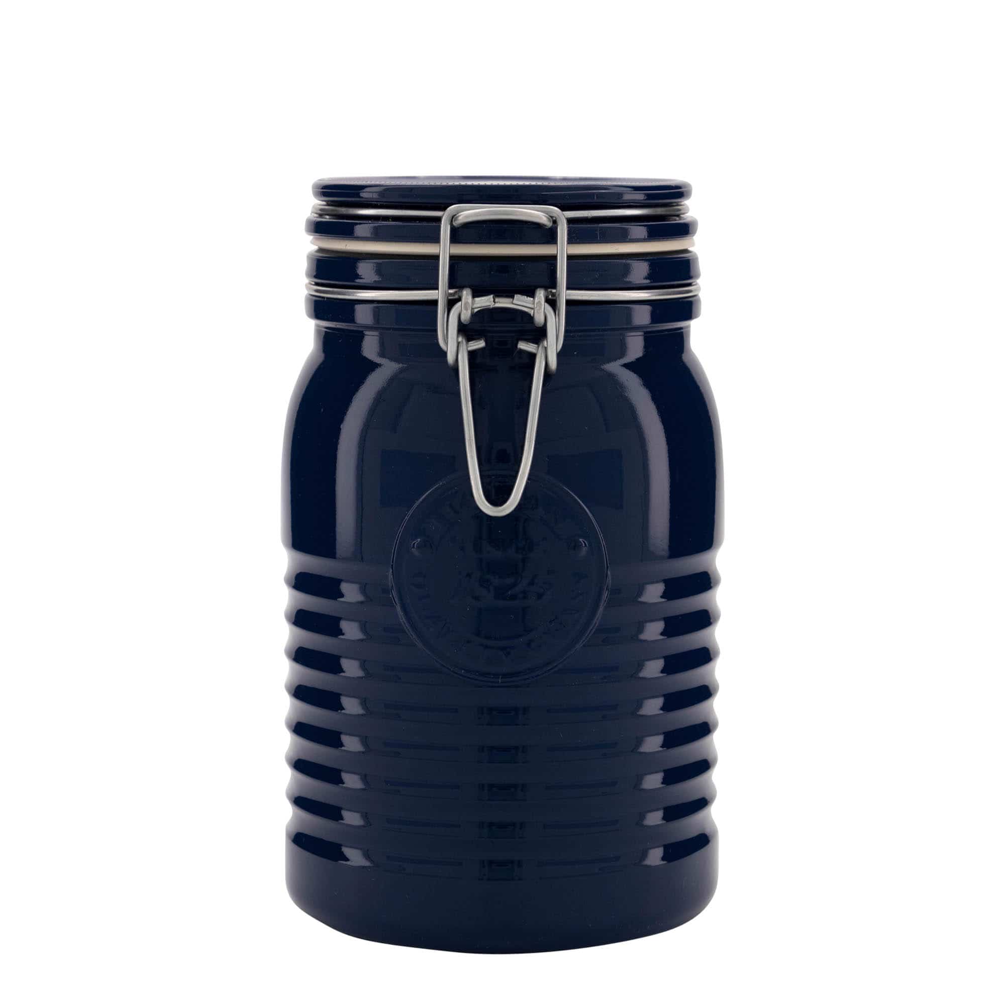 1000 ml bøyleglass "Officina 1825", blå, åpning: Bøylelokk