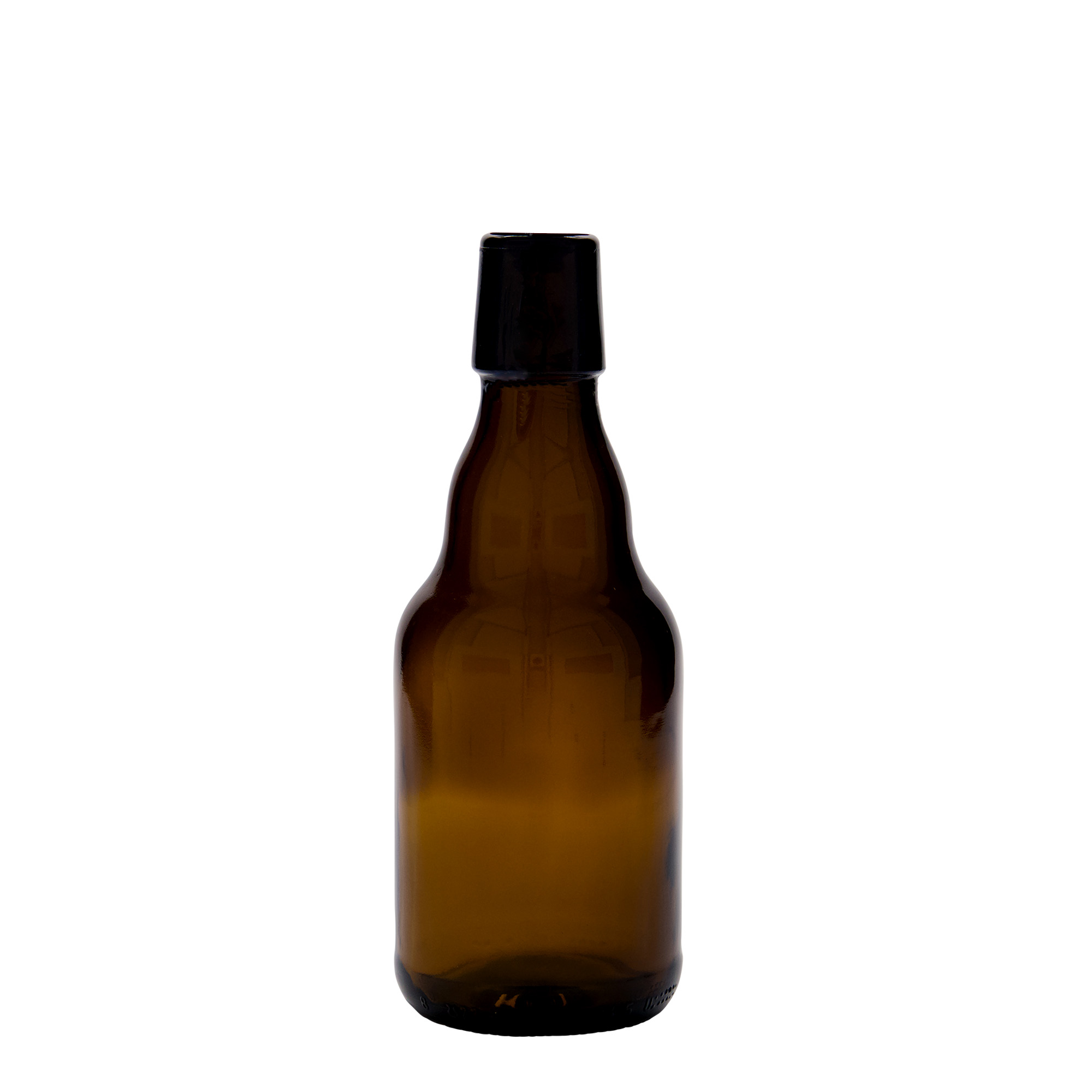 330 ml ølflaske 'Steinie', glass, brun, åpning: patentkork