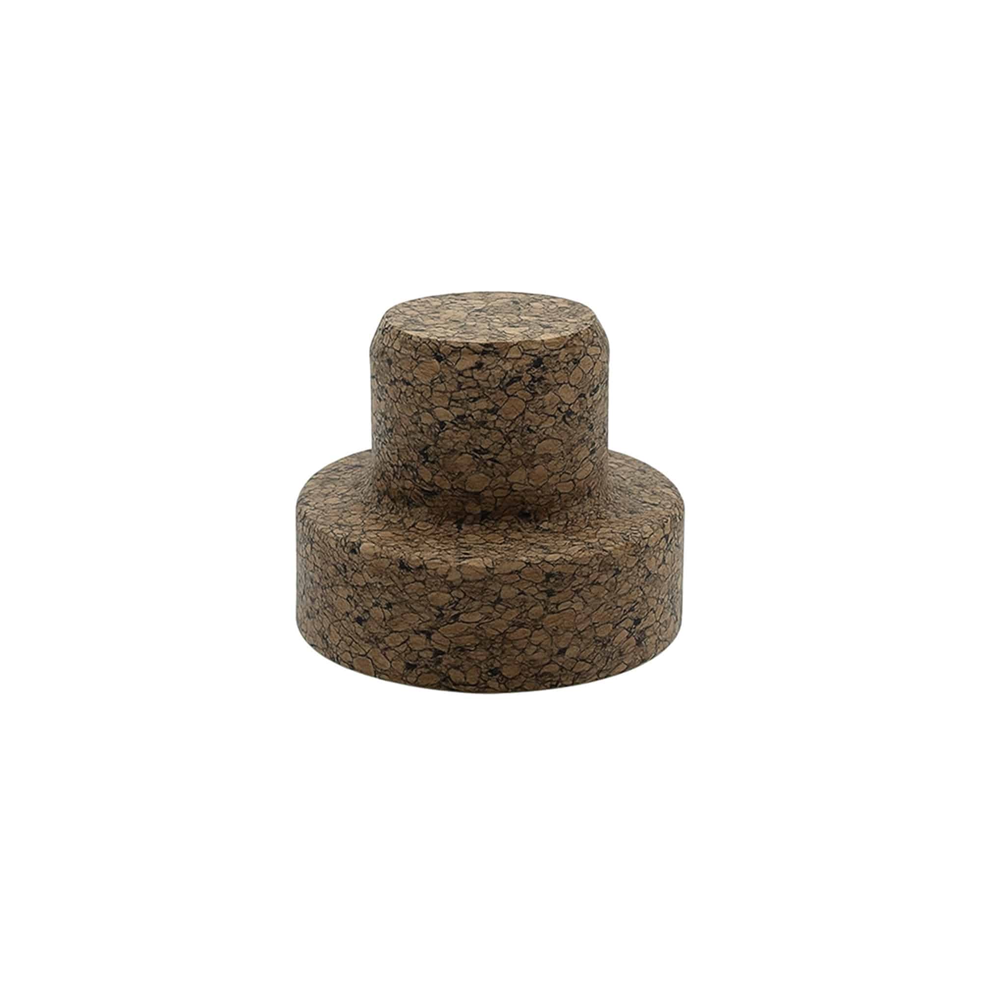 Korkhåndtak 'Sharp' 22,5 mm, Corkcoal, for munningsåpning: kork tallerkenmunning