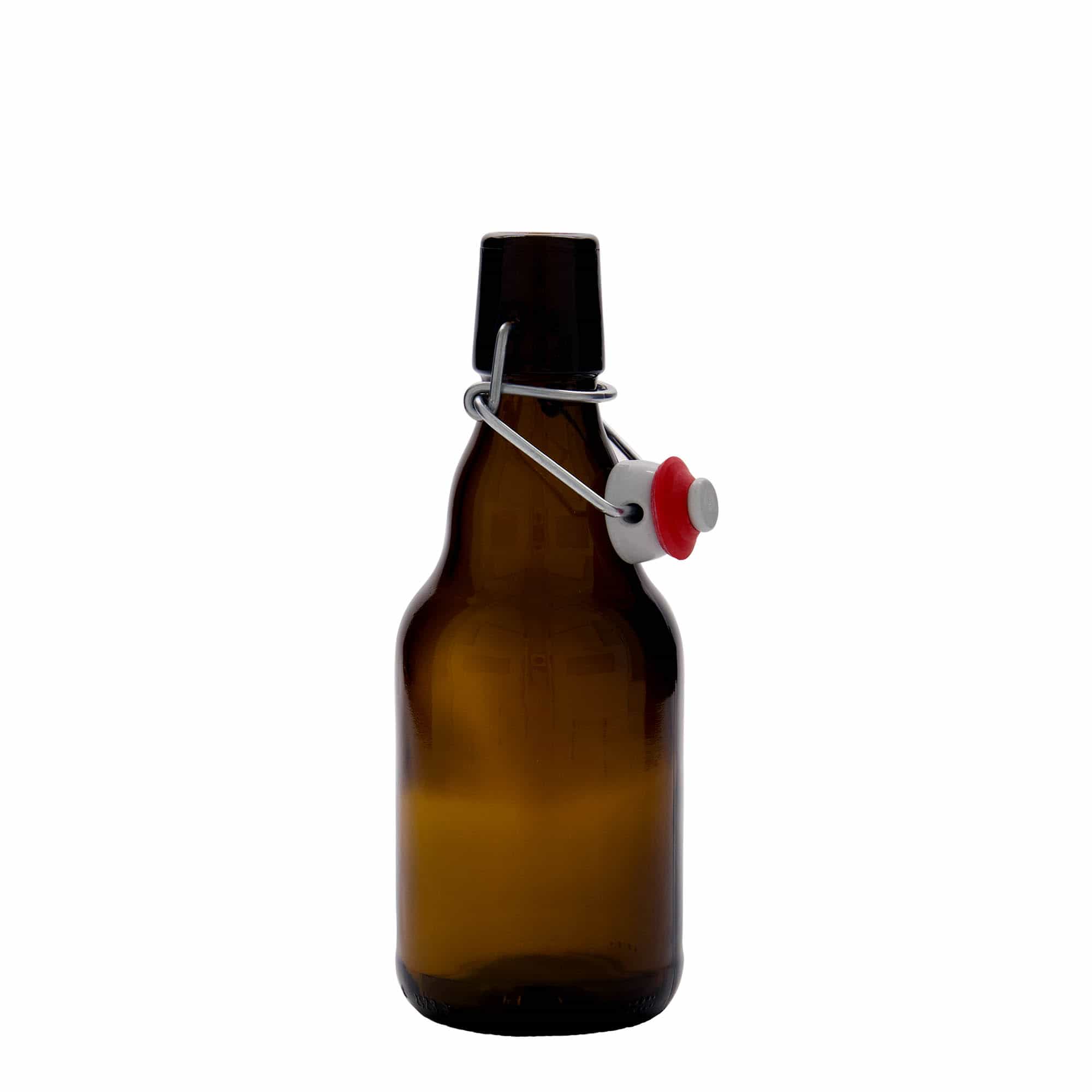 330 ml ølflaske 'Steinie', glass, brun, åpning: patentkork