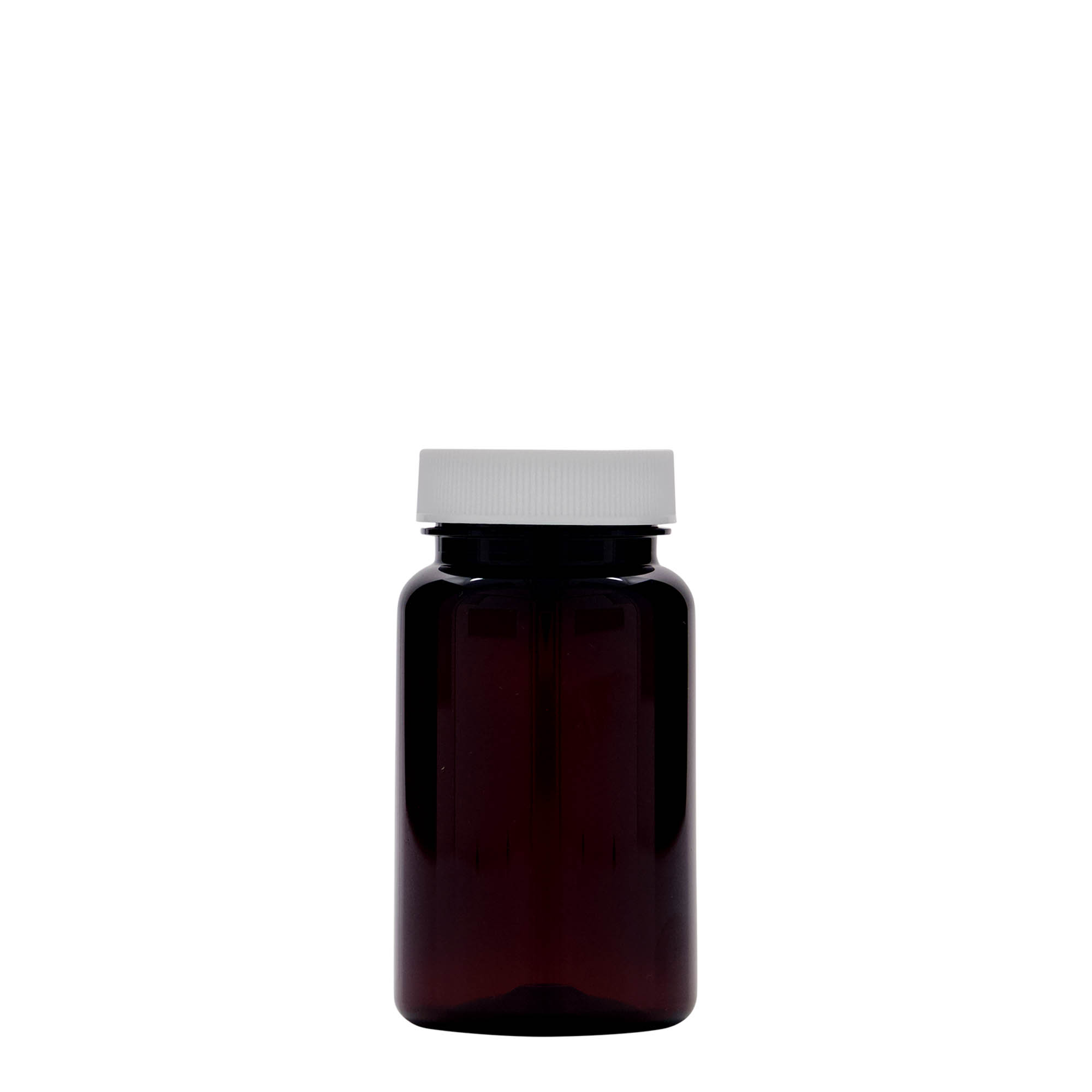100 ml PET-packer, plast, brun, åpning: GPI 38/400