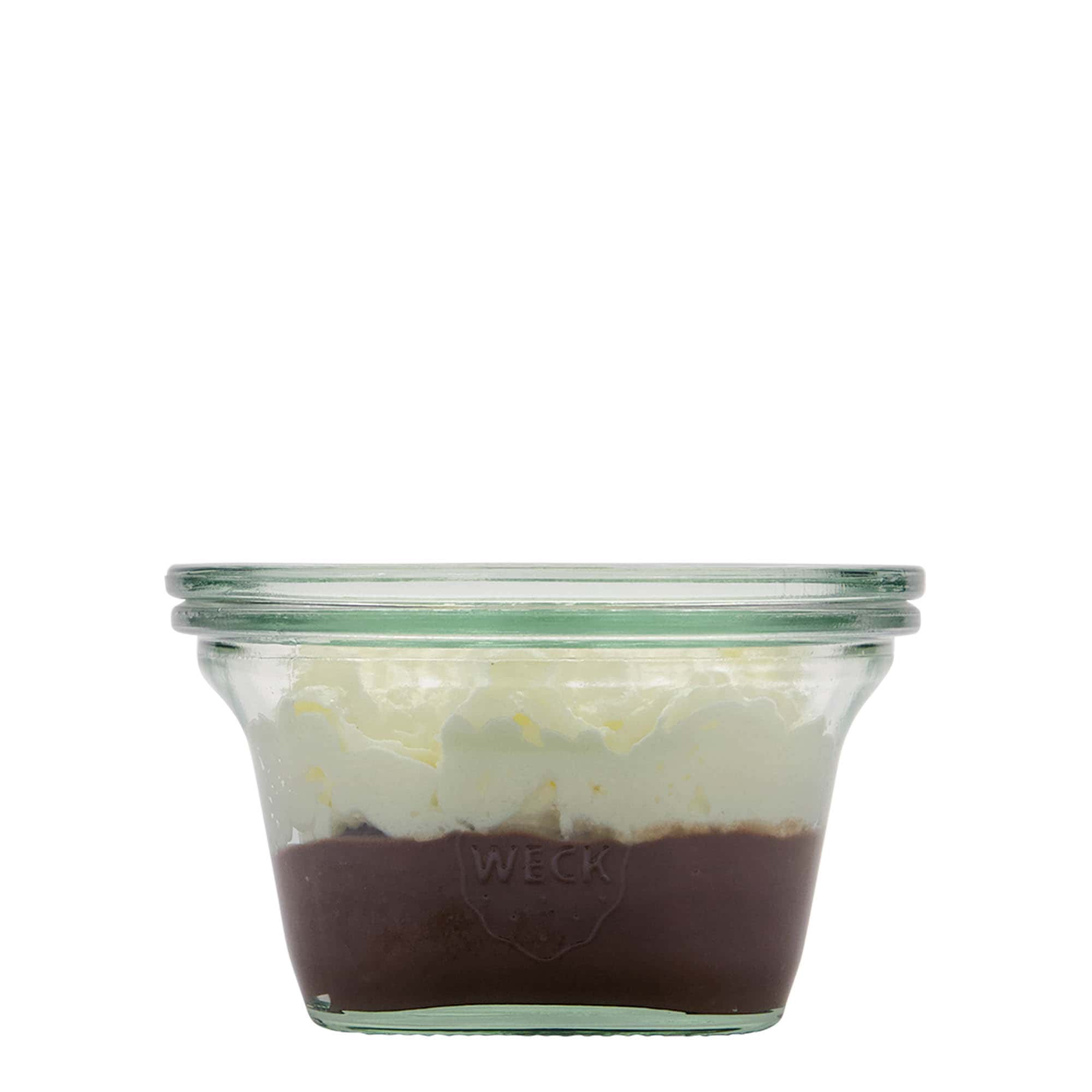 290 ml WECK-Quadroglass, firkantet, åpning: rund kant