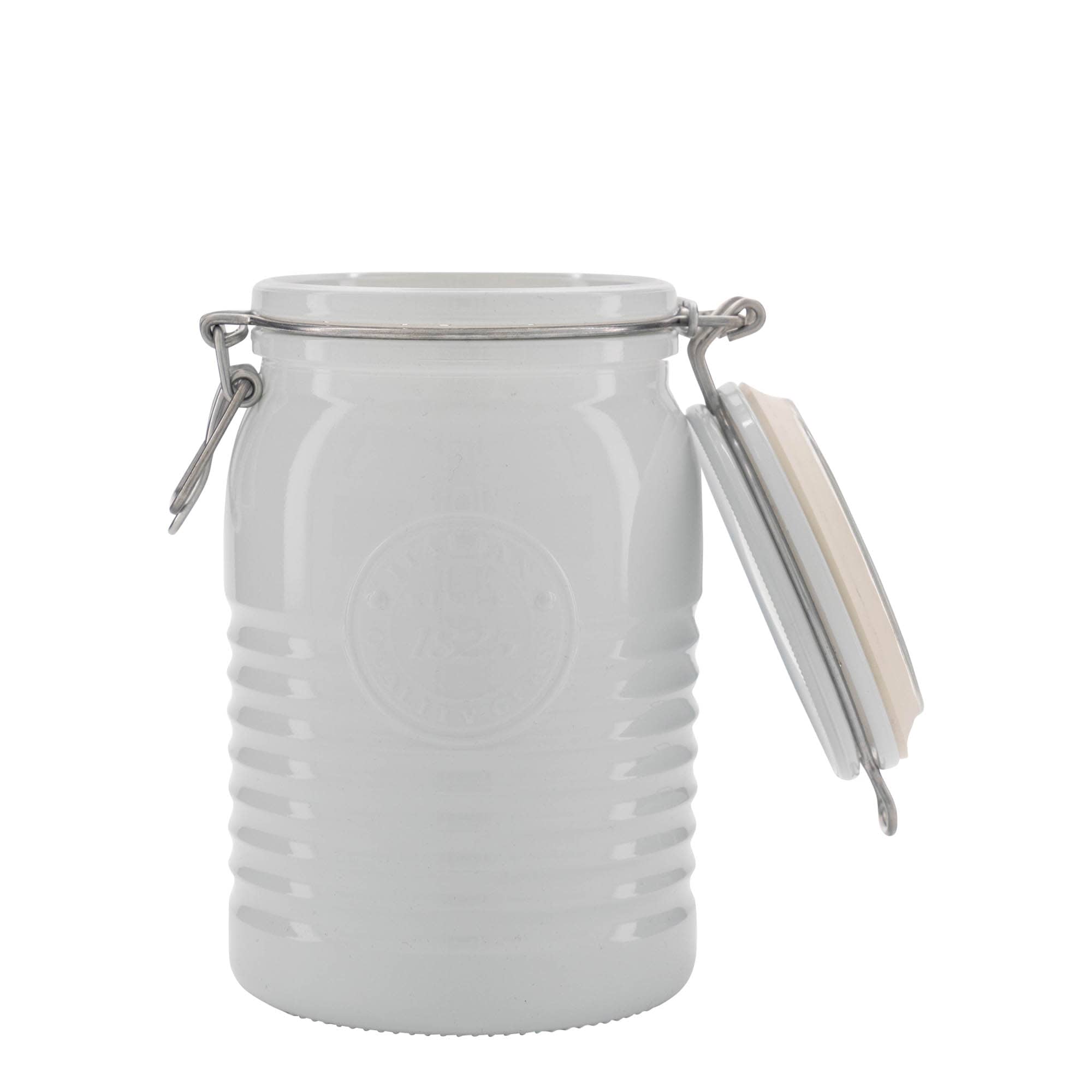 1000 ml bøyleglass "Officina 1825", hvit, åpning: Bøylelokk
