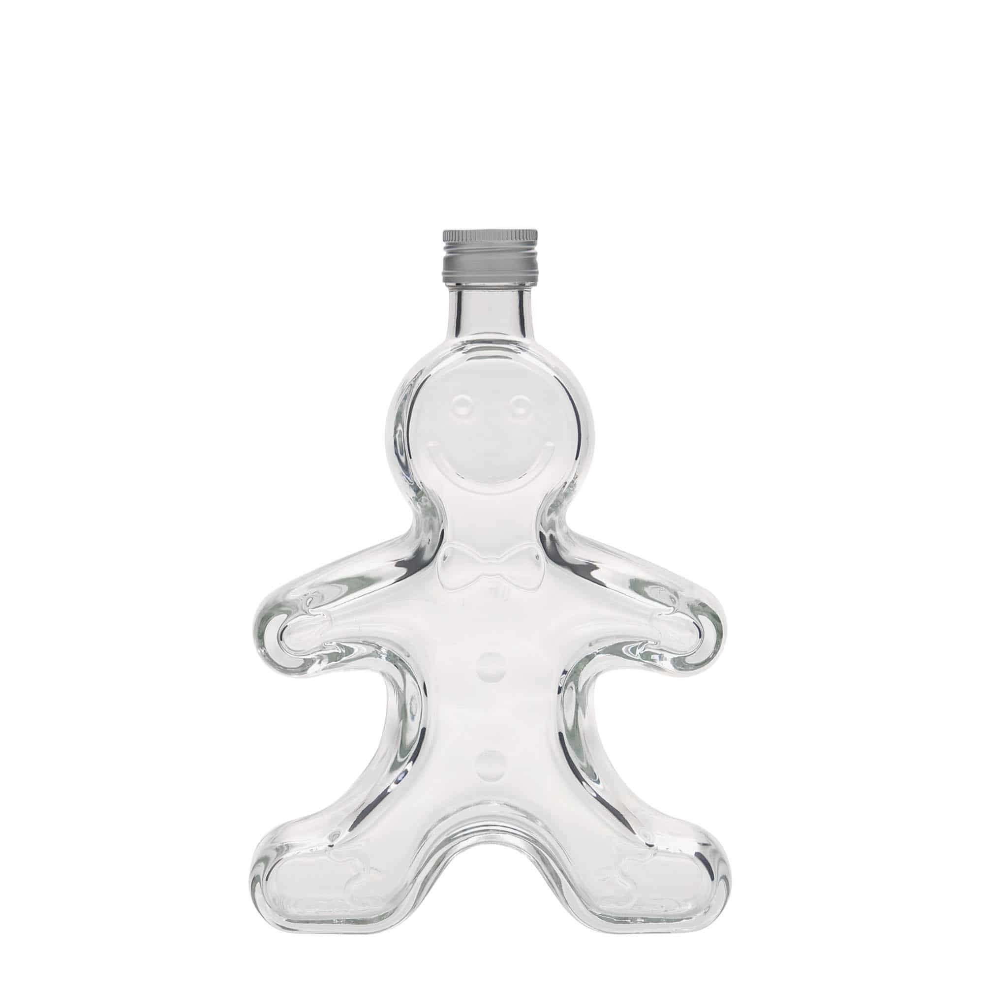 250 ml glassflaske "Pepperkakemann", åpning: PP 24