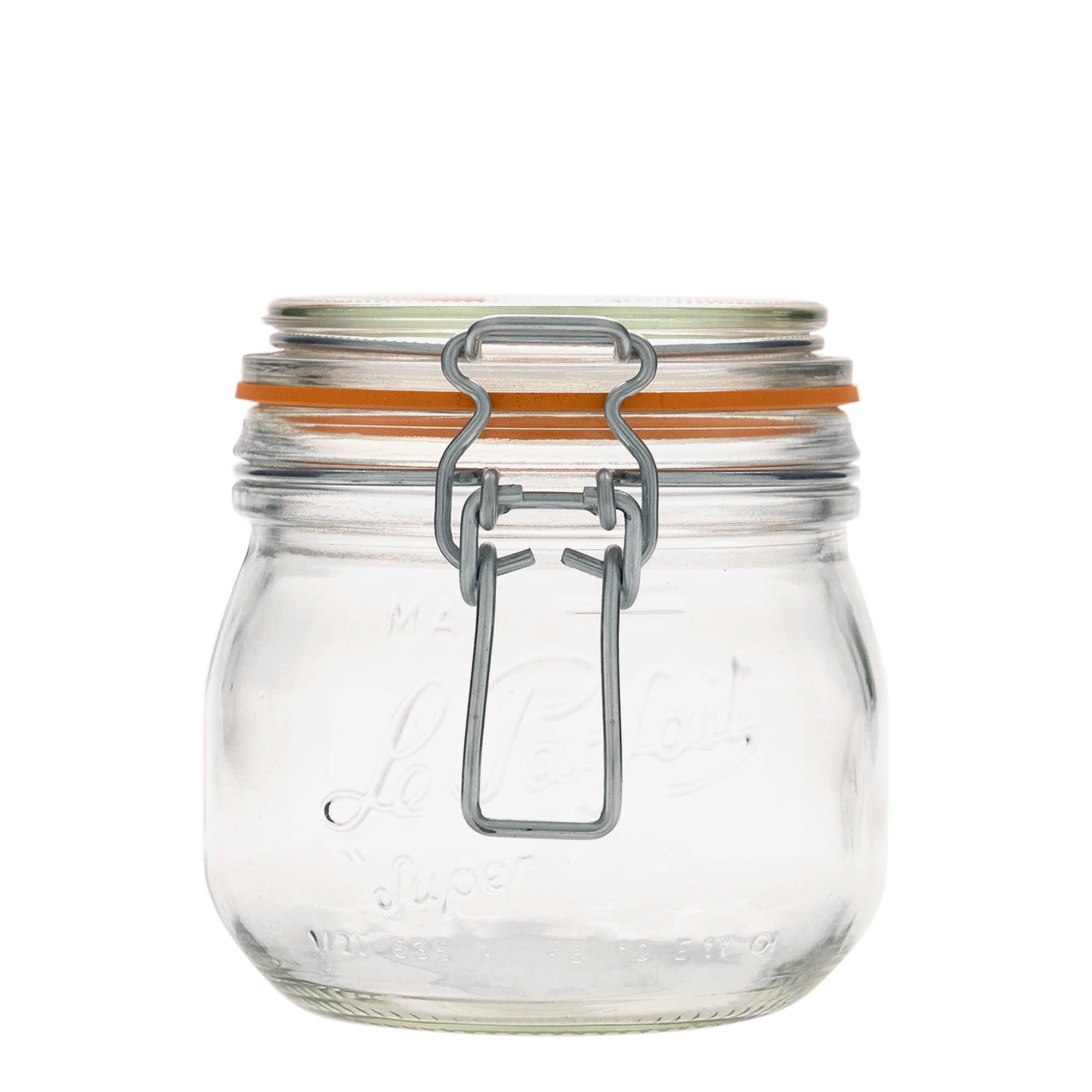 500 ml trådhettelokkglass 'Le Parfait Super Bocal', åpning: trådhettelokkslås 500 ml trådhettelokkglass 'Le Parfait Super Bocal', åpning: trådhettelokkslås