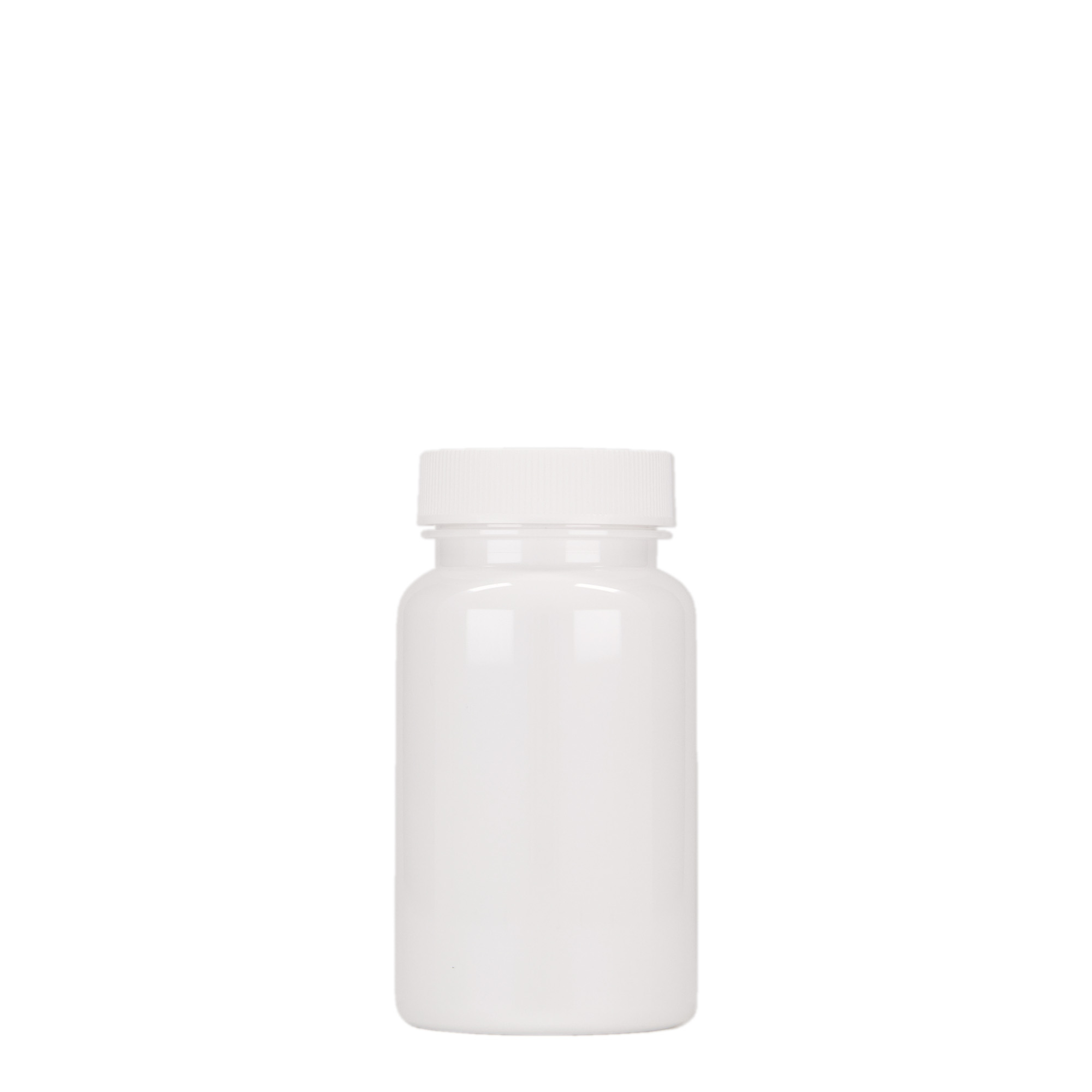 100 ml PET-beholder, plast, hvit, åpning: 38/400