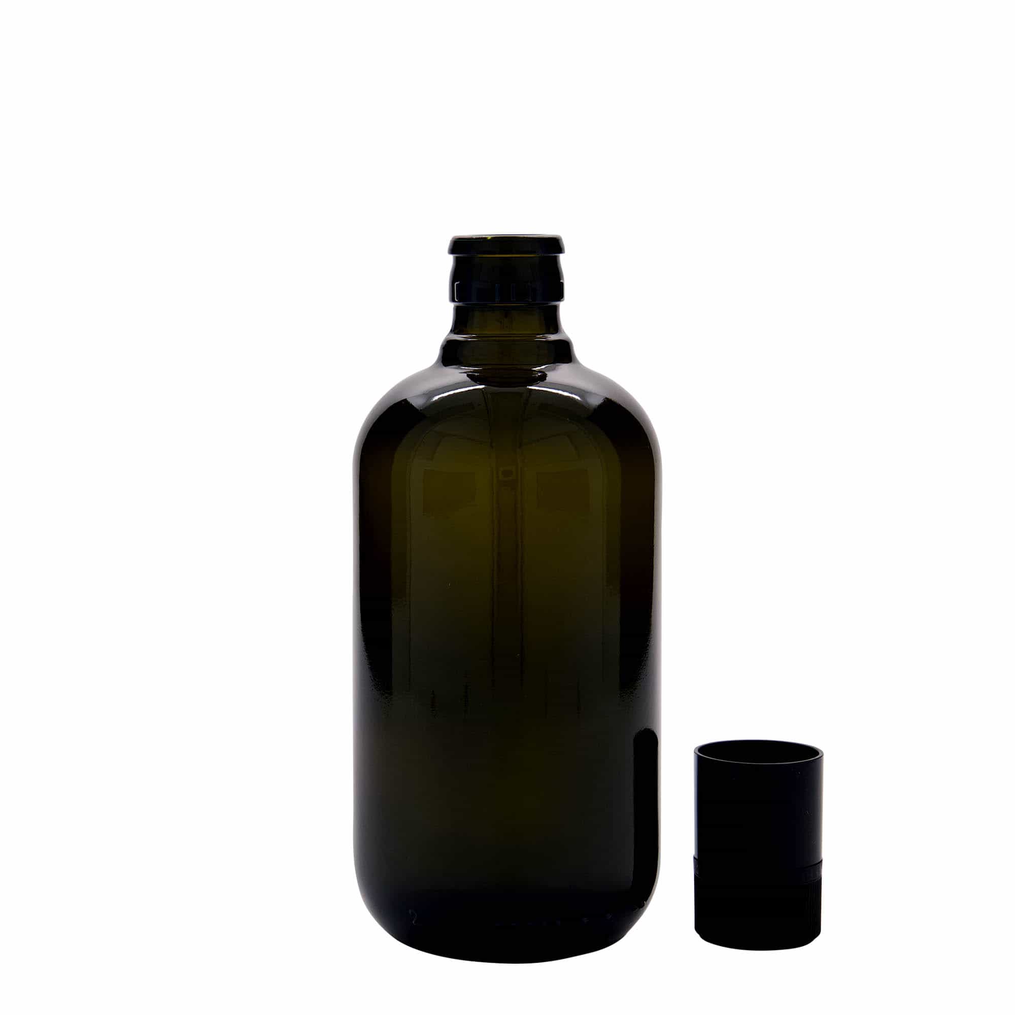 500 ml eddik-/oljeflaske "Biolio", glass antikkgrønn, åpning: DOP