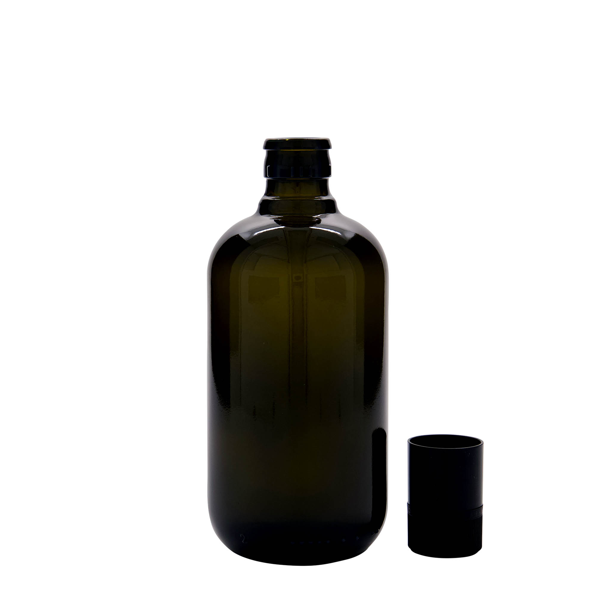 500 ml eddik-/oljeflaske 'Biolio', glass antikkgrønn, munn: DOP